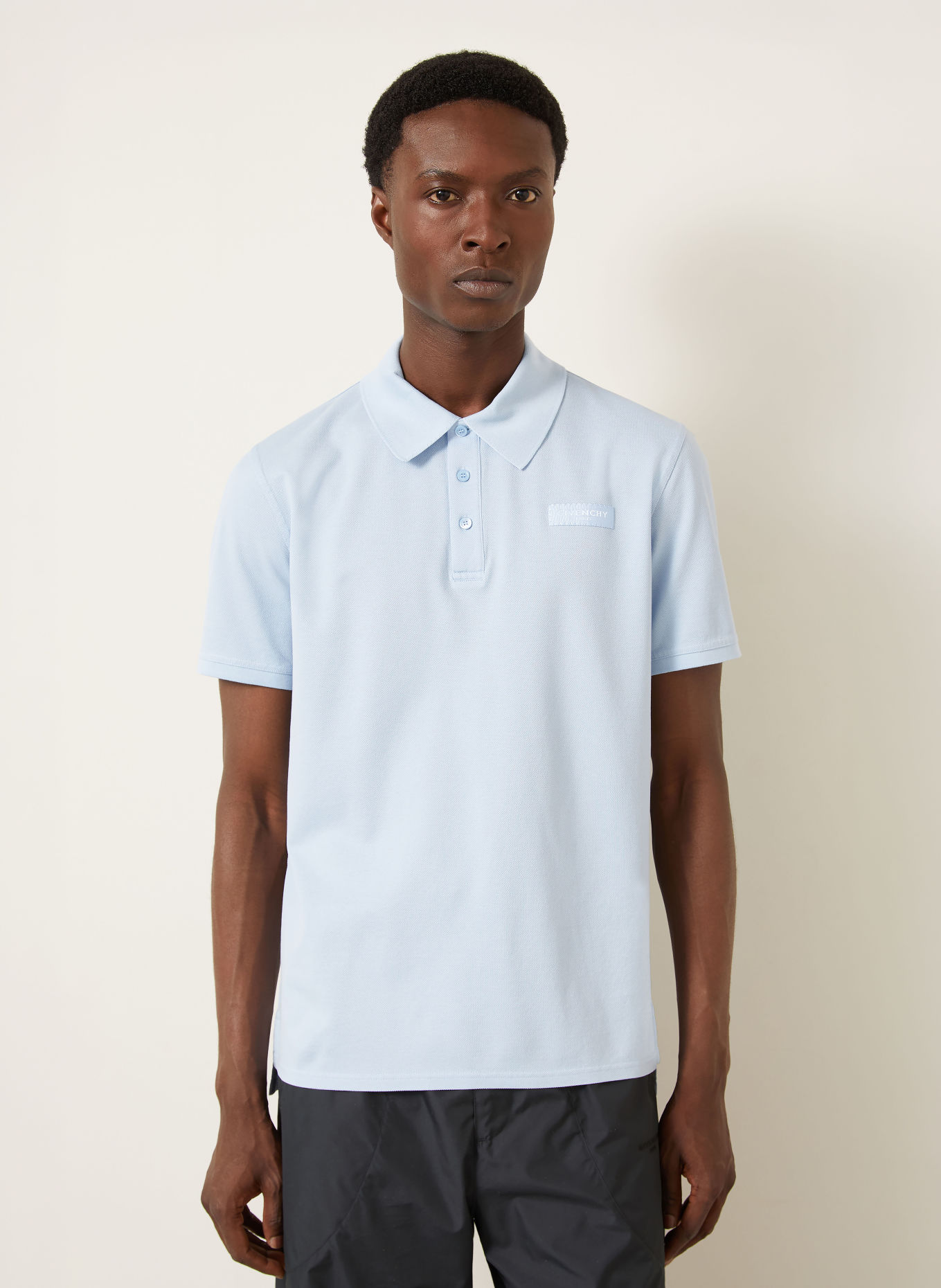GIVENCHY Piqué-poloshirt, regular fit: LICHTBLAUW