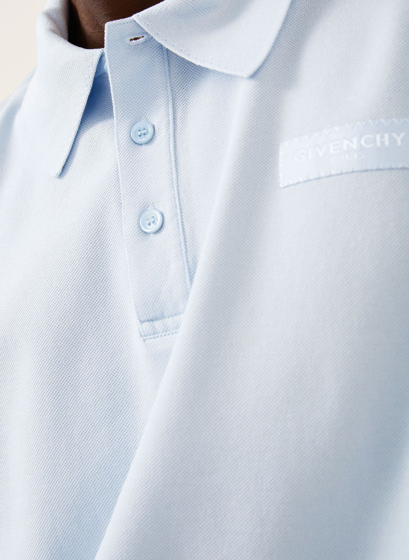 GIVENCHY Piqué-poloshirt, regular fit: LICHTBLAUW
