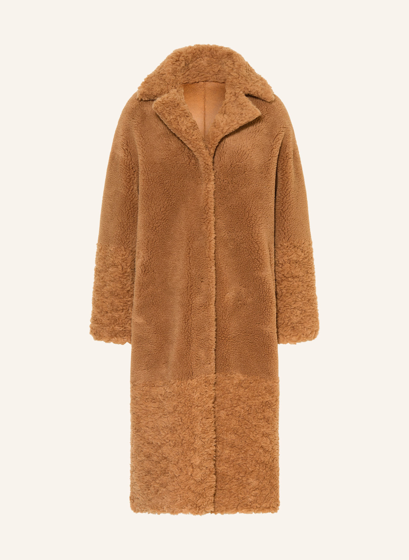 STUDIO AR Teddyfell-Mantel FLOOR: CAMEL