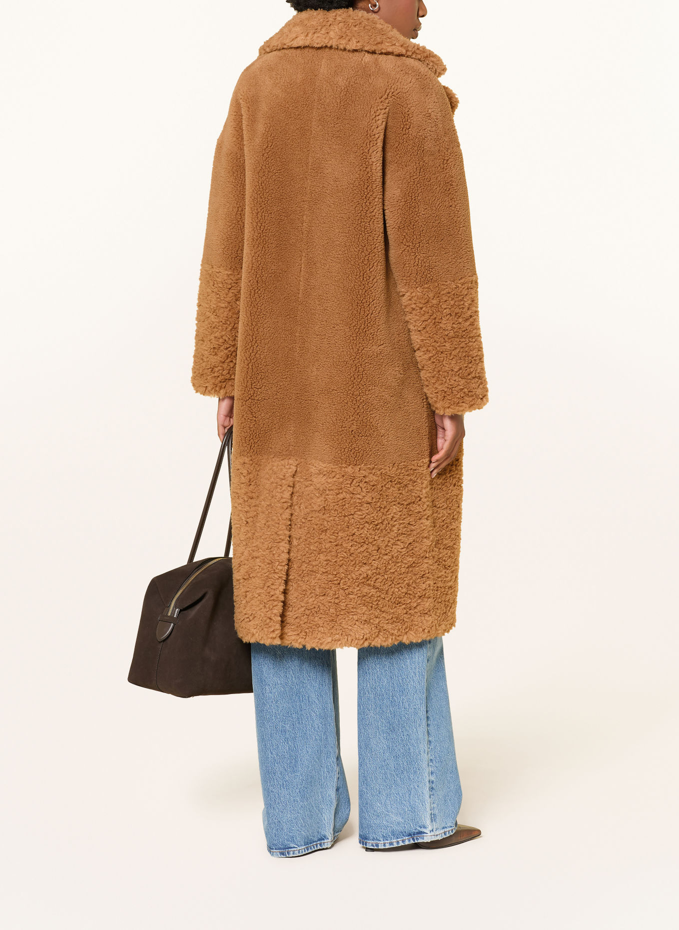 STUDIO AR Teddyfell-Mantel FLOOR: CAMEL