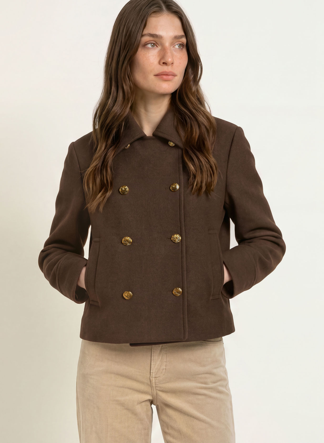 IQ STUDIO Kastenjacke: DUNKELBRAUN