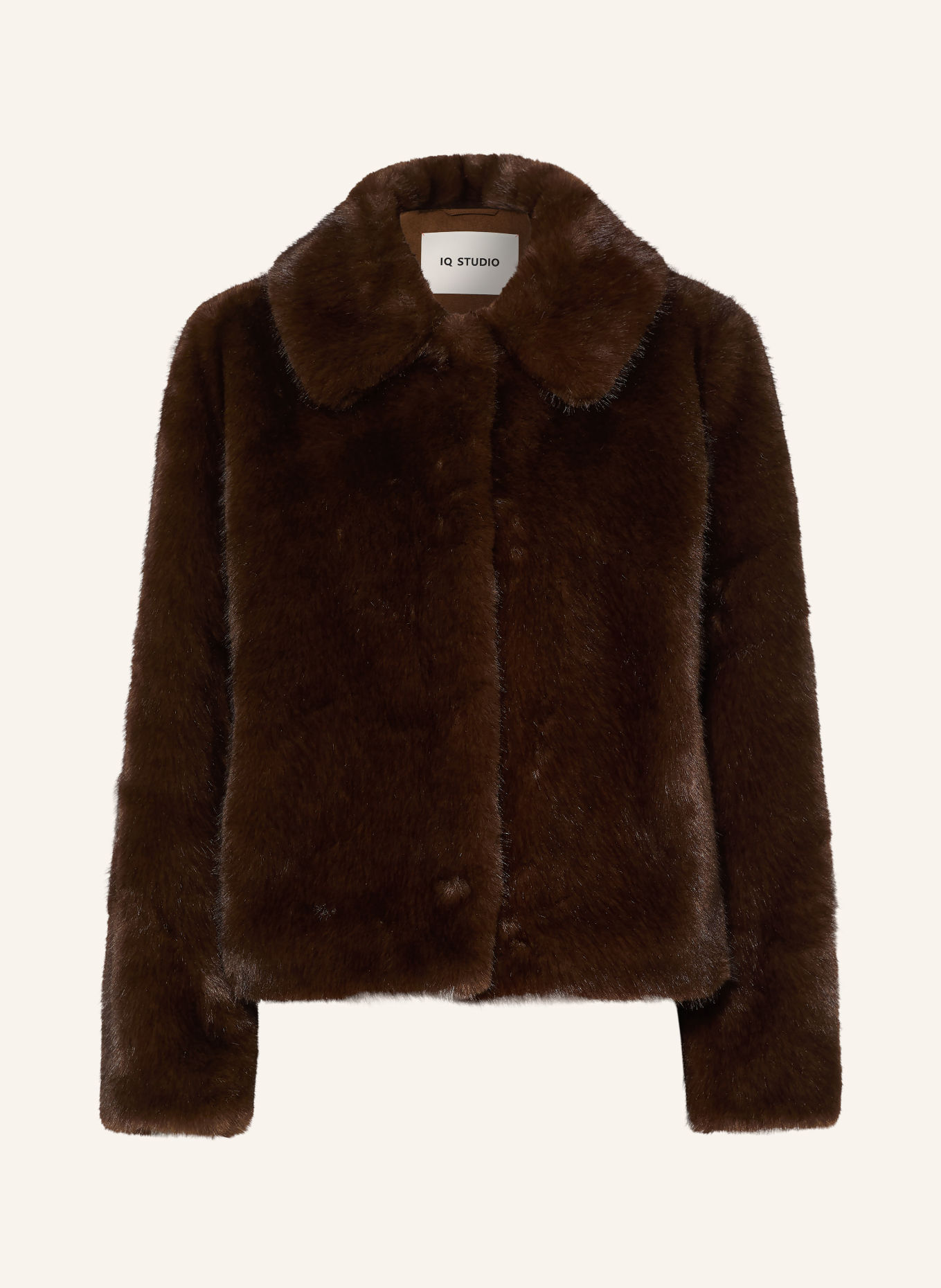 IQ STUDIO Faux Fur Jacket: DARK BROWN