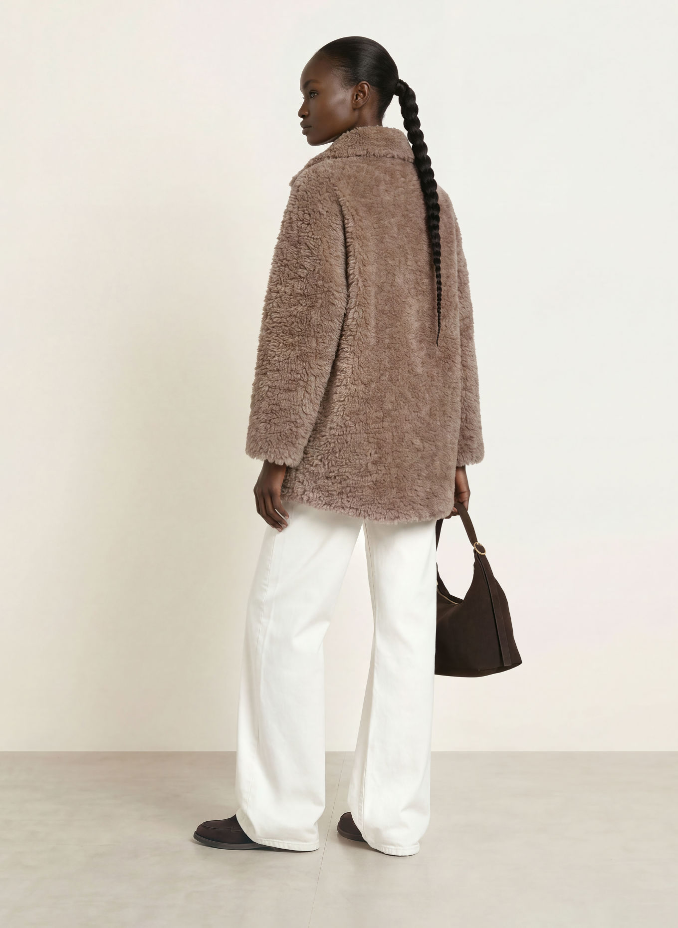 IQ STUDIO Faux Fur Jacket: TAUPE