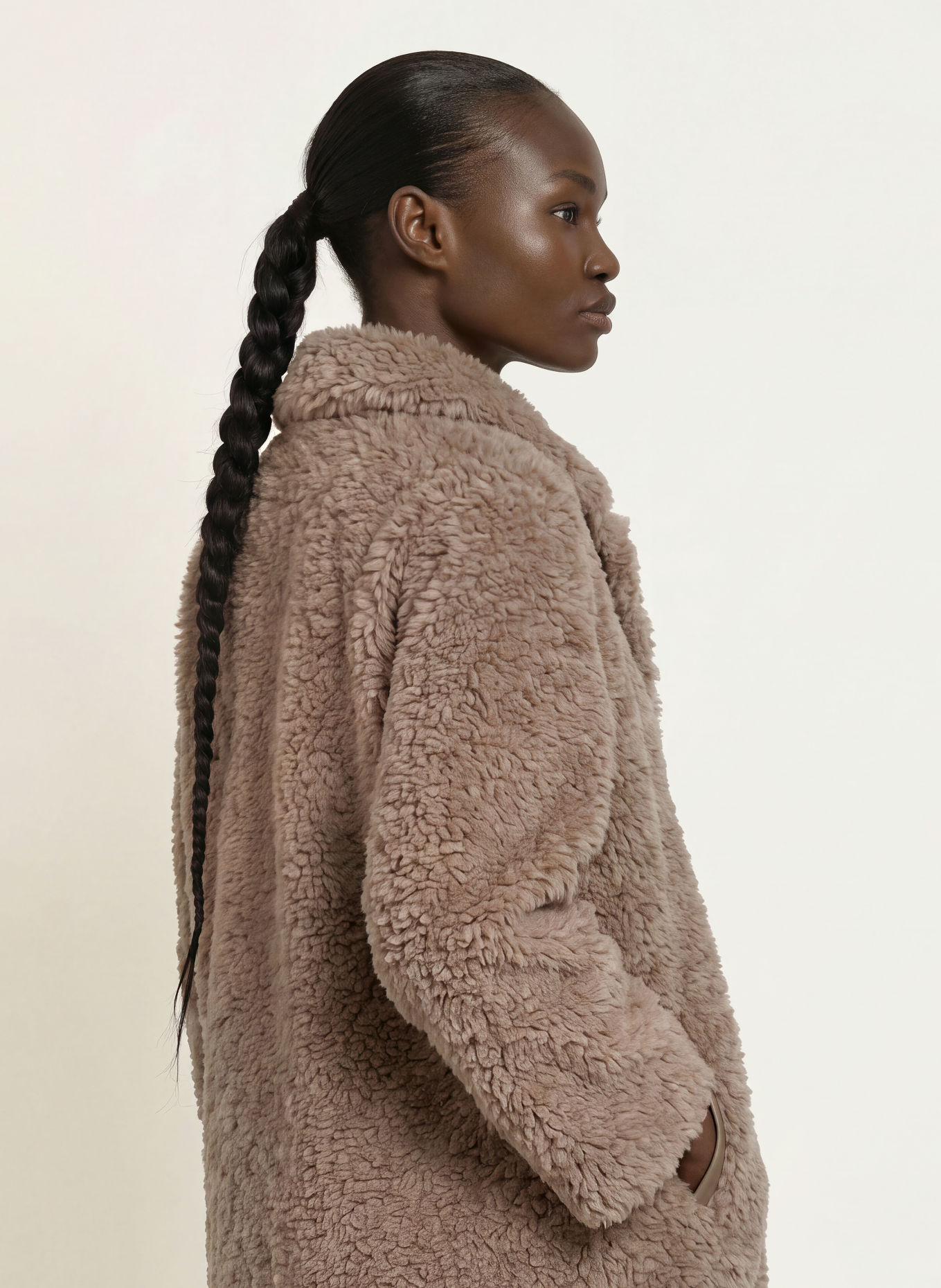IQ STUDIO Faux Fur Jacket: TAUPE