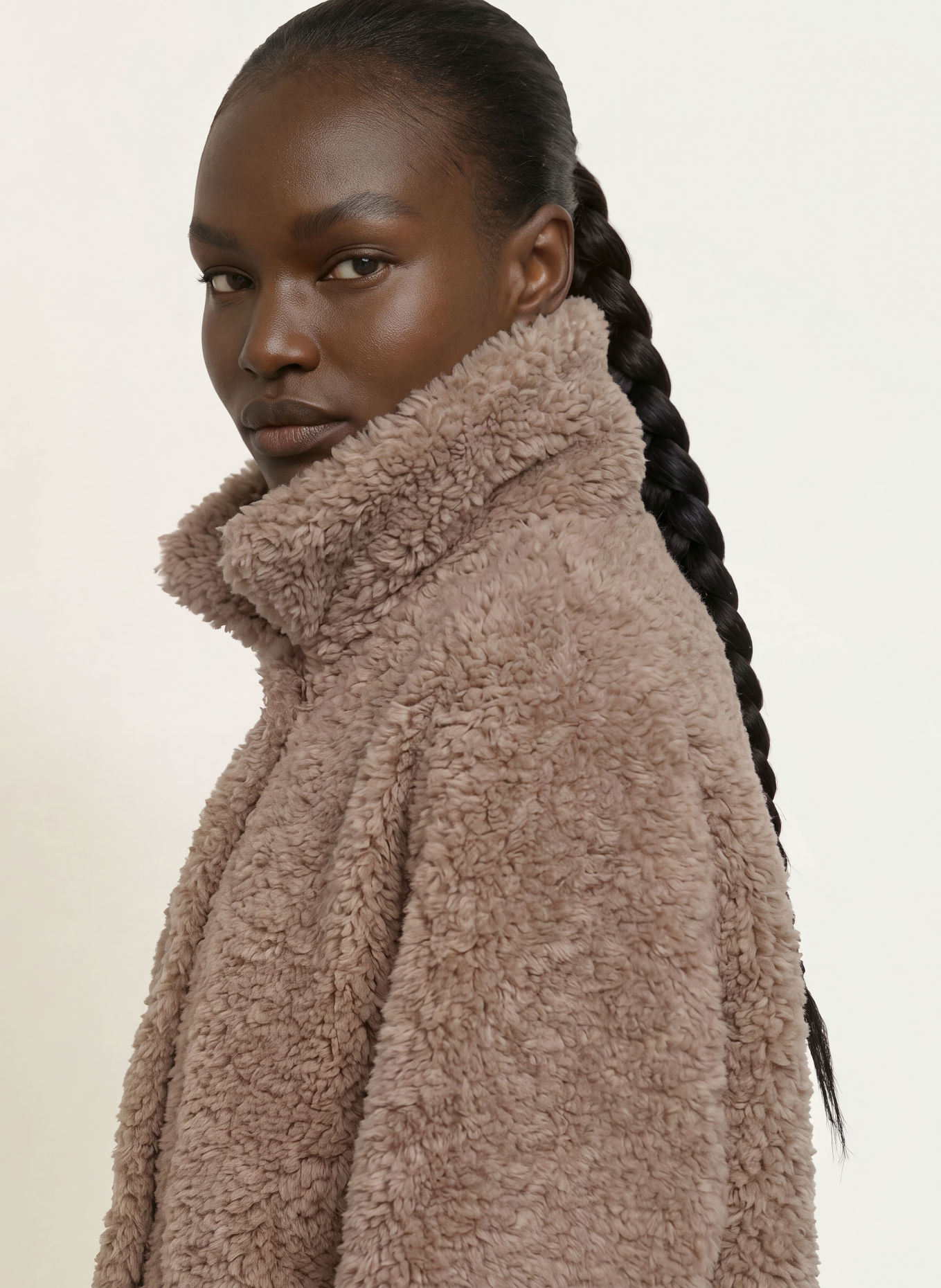 IQ STUDIO Faux Fur Jacket: TAUPE