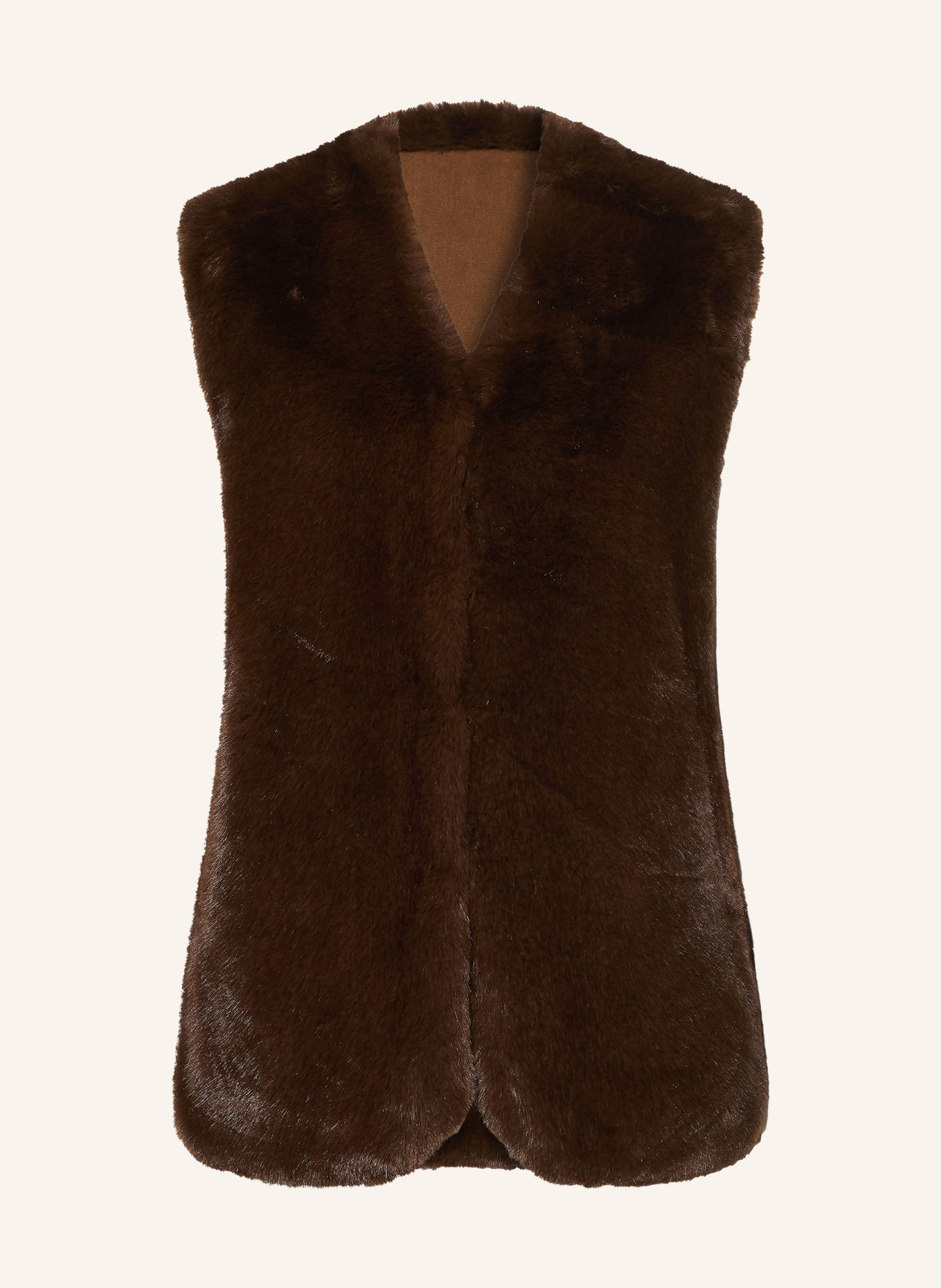 IQ STUDIO Faux Fur Vest: DARK BROWN