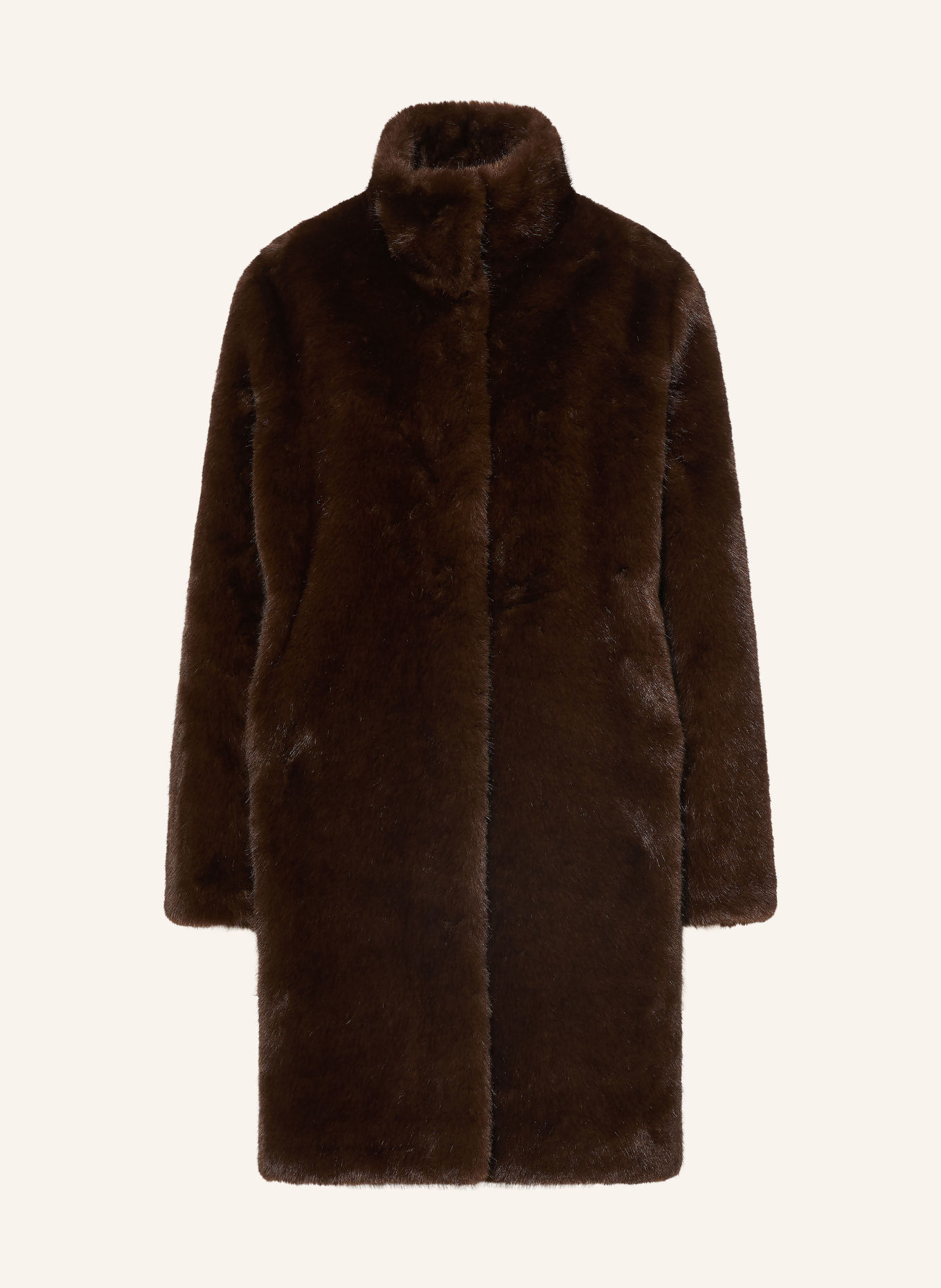 IQ STUDIO Faux Fur Coat: BROWN