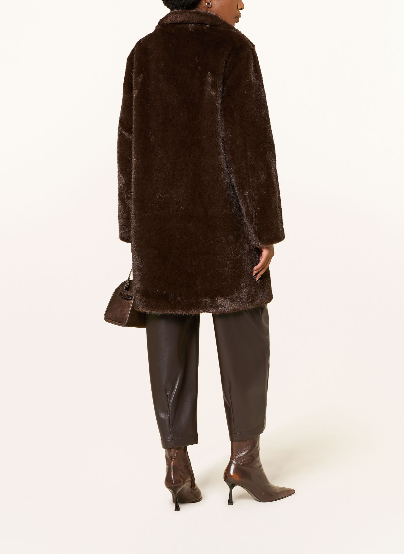 IQ STUDIO Faux Fur Coat: BROWN