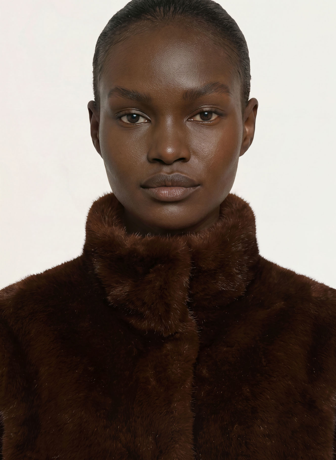 IQ STUDIO Faux Fur Coat: BROWN