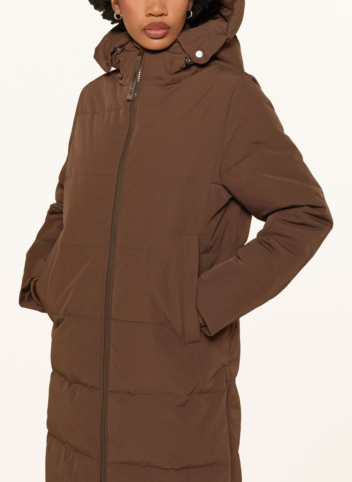 IQ STUDIO Gewatteerde mantel: MARRON FONCÉ