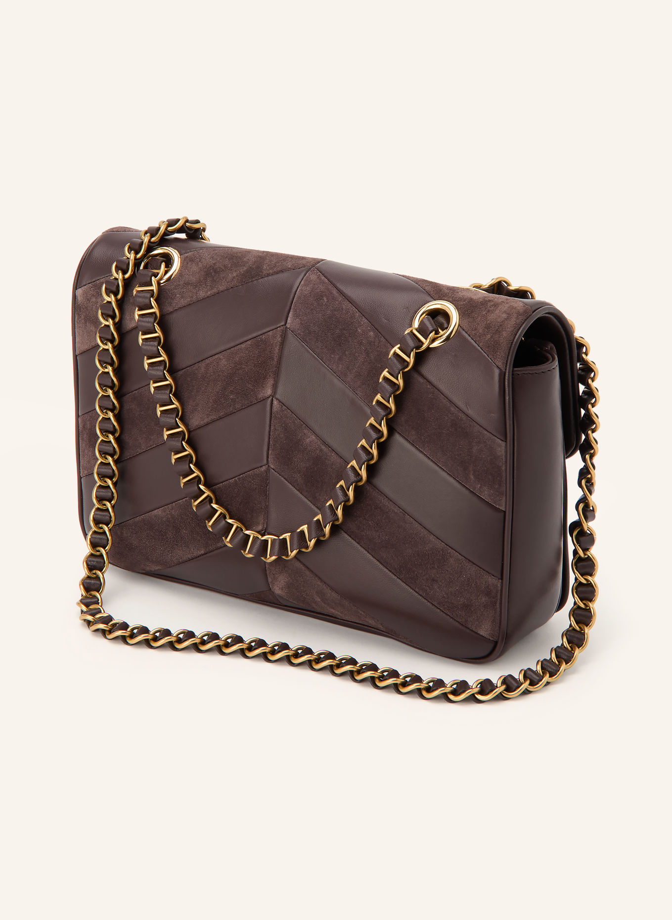 VALENTINO GARAVANI Umhängetasche DJUNA MEDIUM: DUNKELBRAUN / GOLD