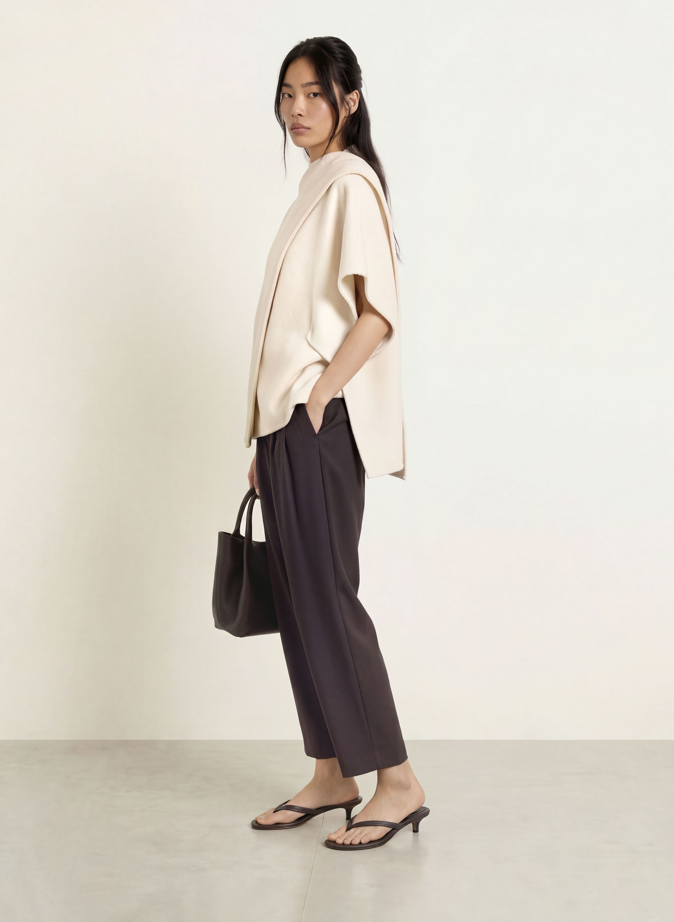 nine:inthe:morning GERDA 7/8-length trousers: DARK BROWN