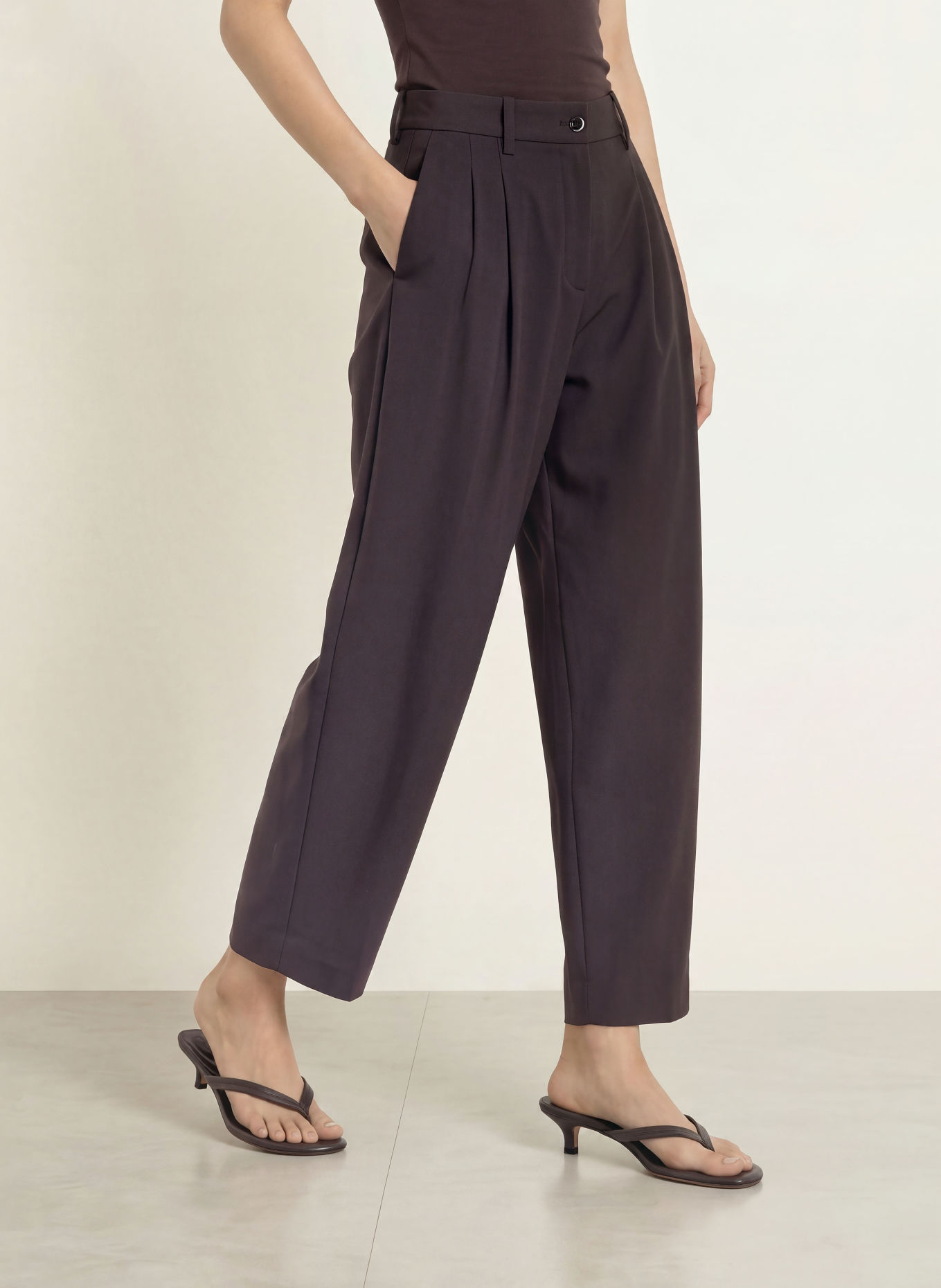 nine:inthe:morning GERDA 7/8-length trousers: DARK BROWN