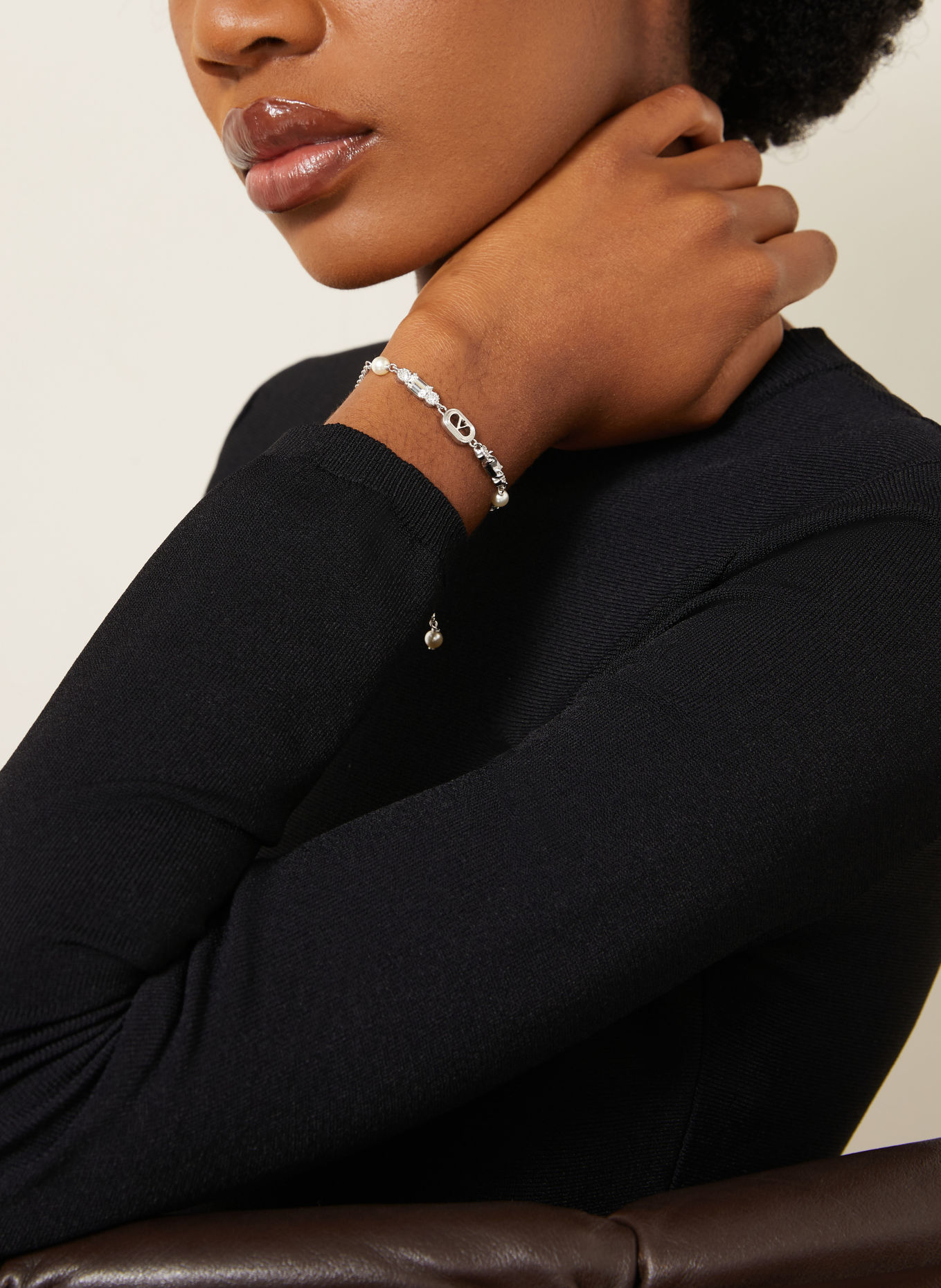 VALENTINO GARAVANI OVALETTE Bracelet: SILVER / WHITE