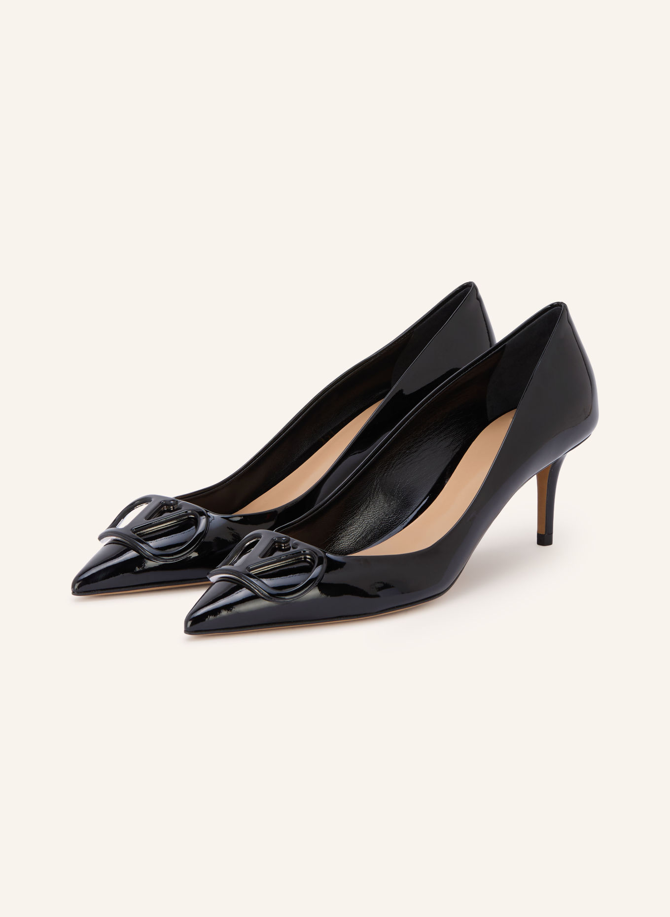 VALENTINO GARAVANI VLOGO SIGNATURE Patent leather pumps: BLACK