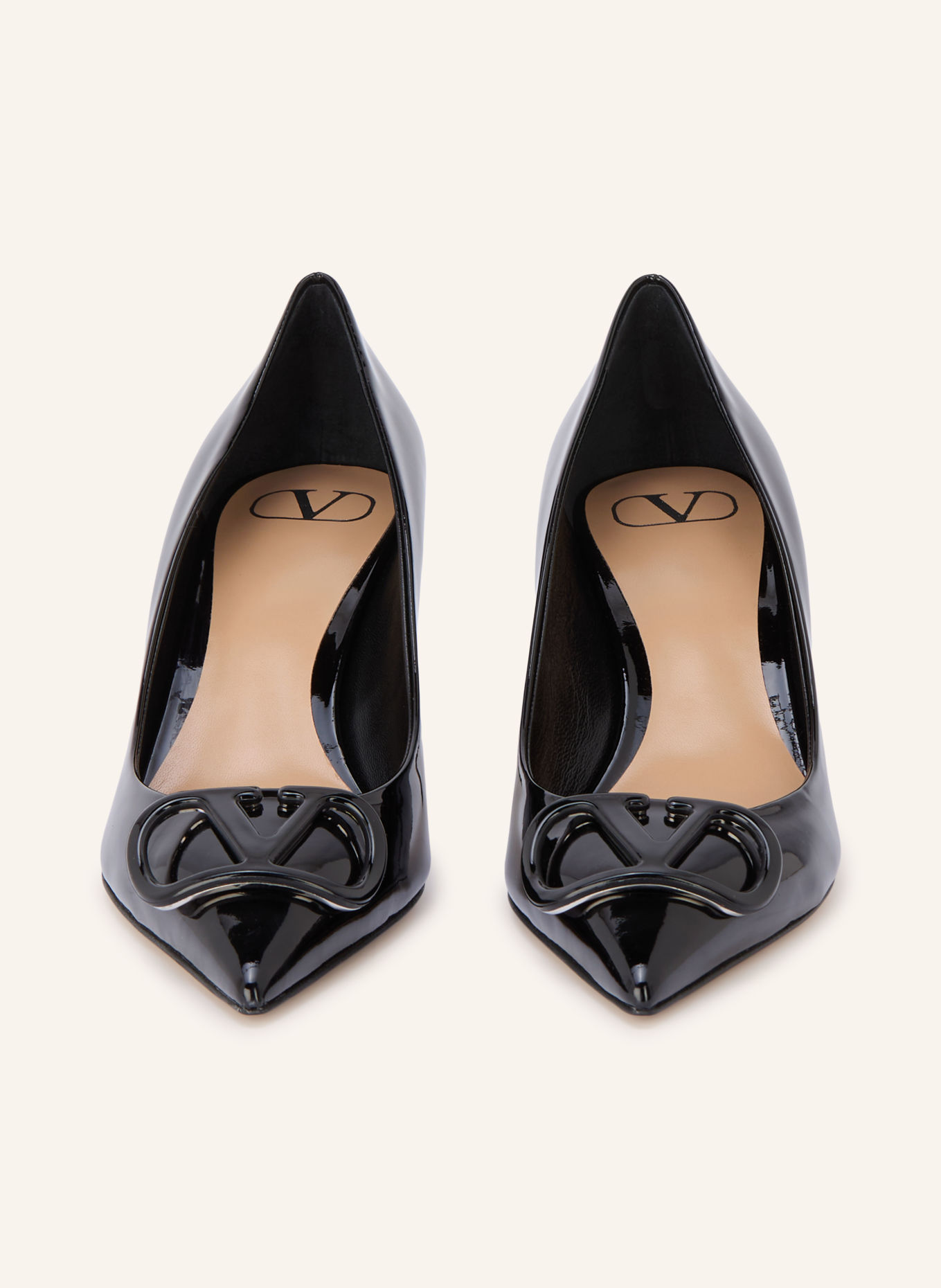 VALENTINO GARAVANI VLOGO SIGNATURE Patent leather pumps: BLACK