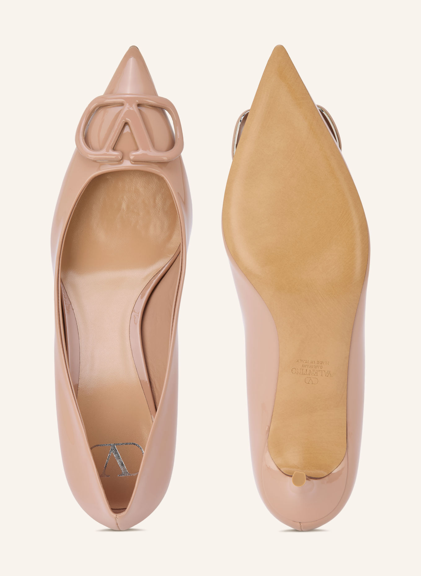 VALENTINO GARAVANI VLOGO SIGNATURE Patent leather pumps: ROSE