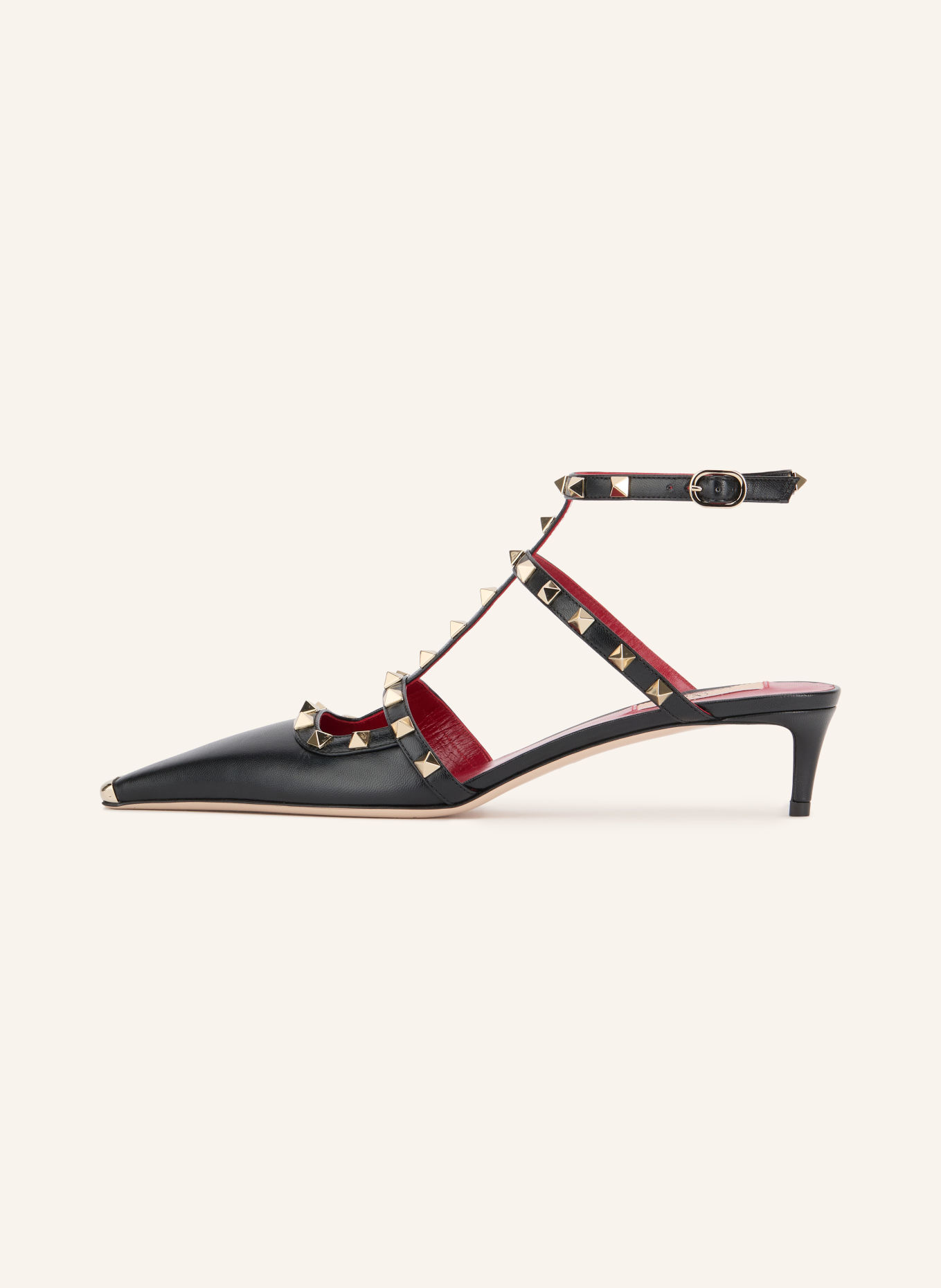VALENTINO GARAVANI Slingpumps ROCKSTUD mit Nieten: SCHWARZ / GOLD