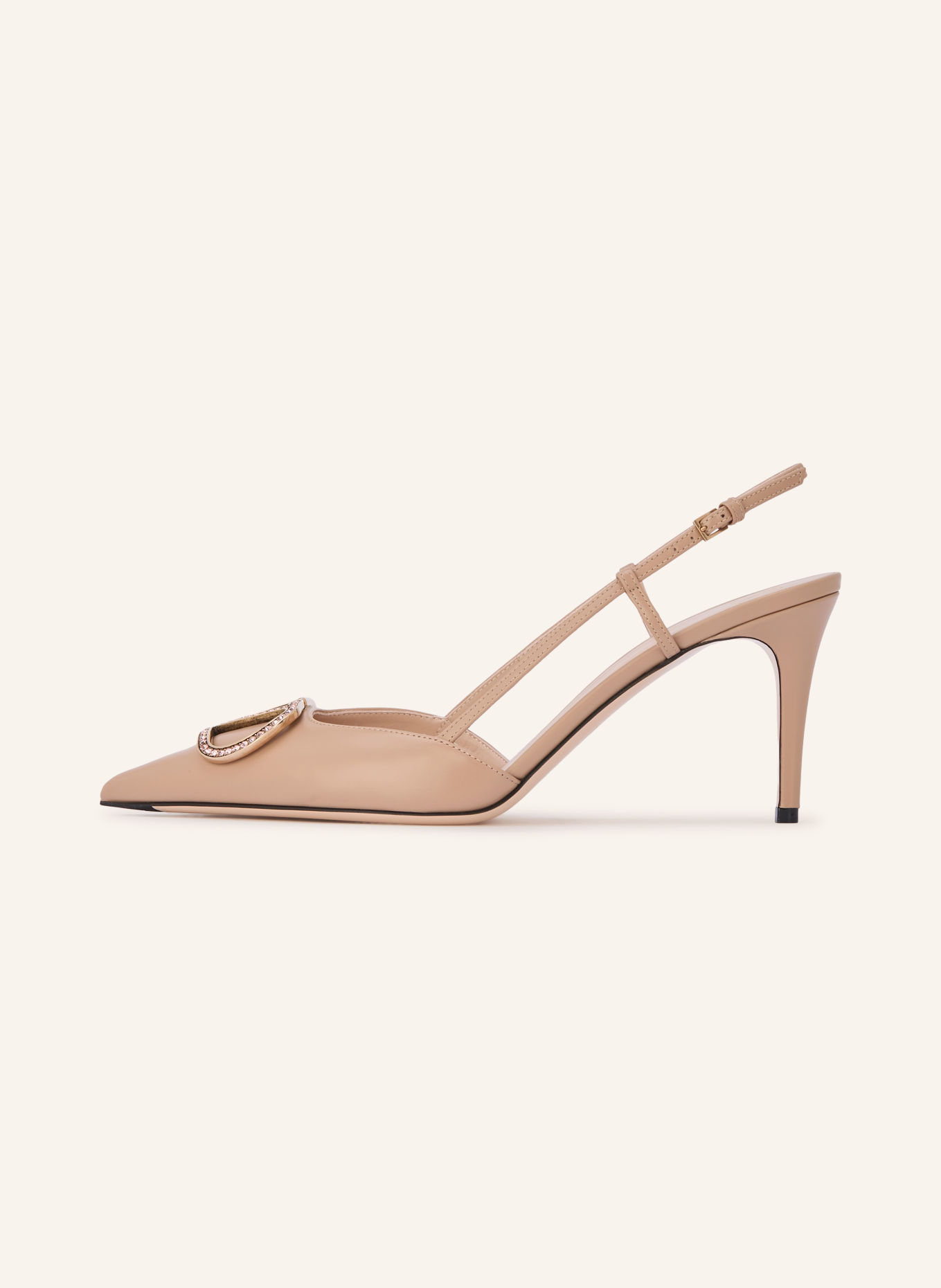 VALENTINO GARAVANI VLOGO SIGNATURE Slingback pumps with Rhinestones: ROSE