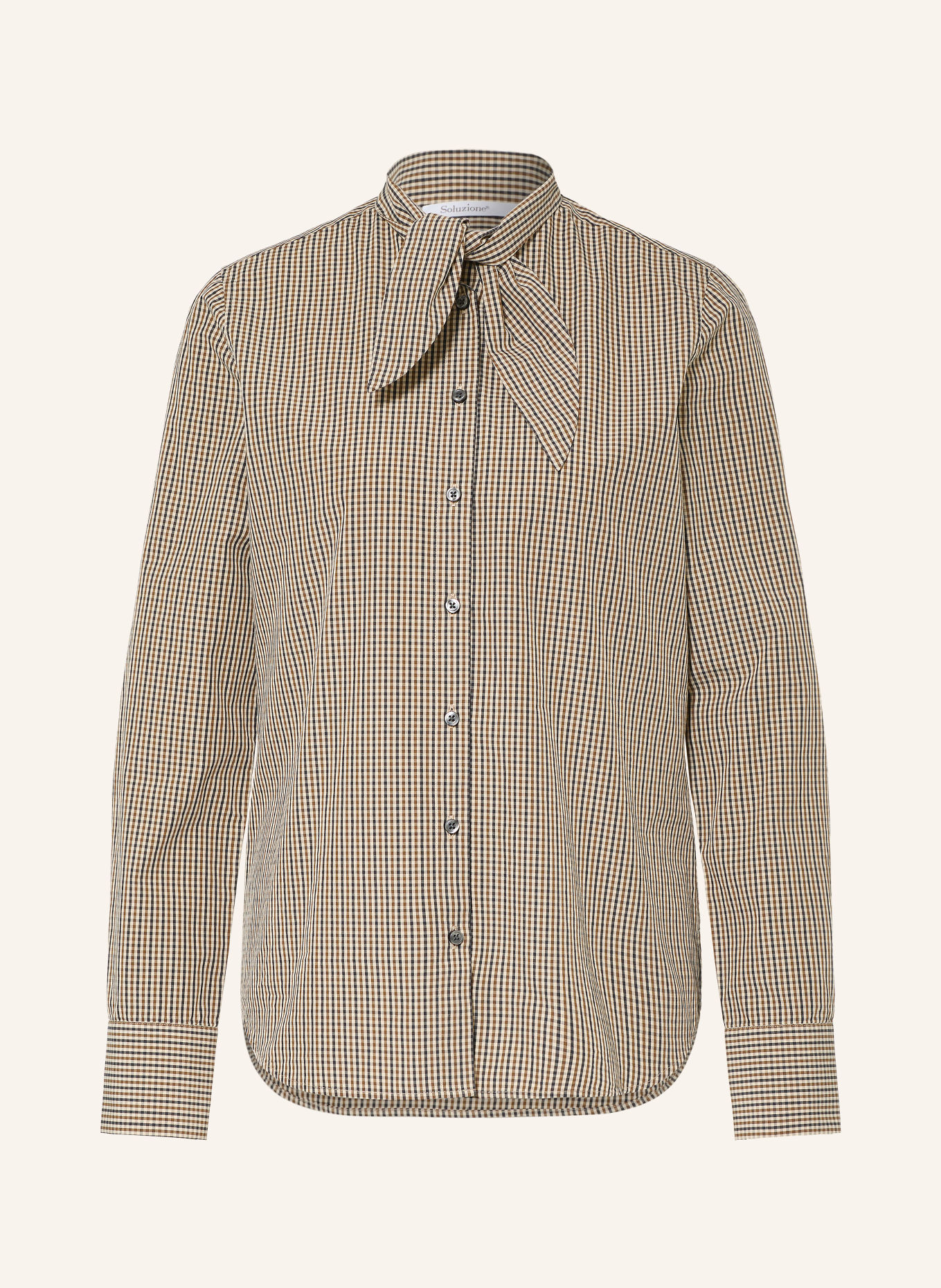 Soluzione Tie-neck blouse: BROWN / LIGHT BROWN / BLACK