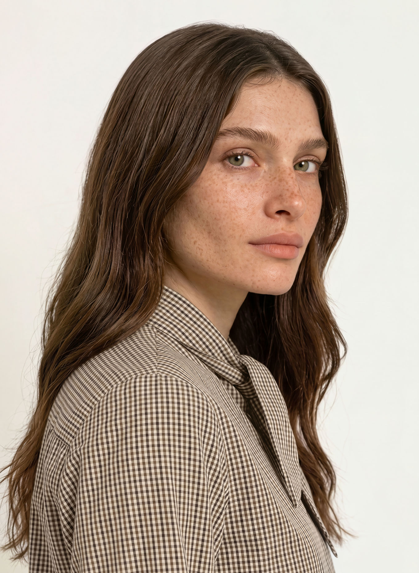 Soluzione Tie-neck blouse: BROWN / LIGHT BROWN / BLACK