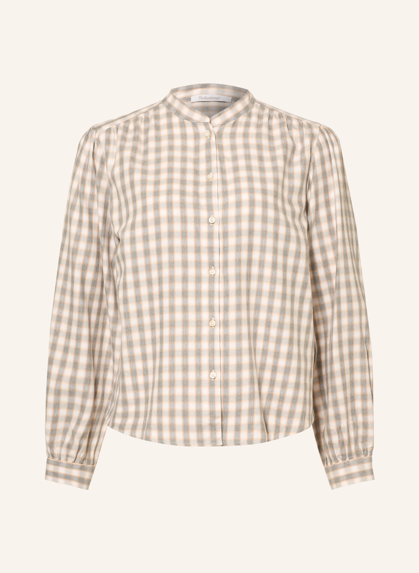 Soluzione Chemisier en flanelle: CRÈME / GRIS FONCÉ / JAUNE FONCÉ