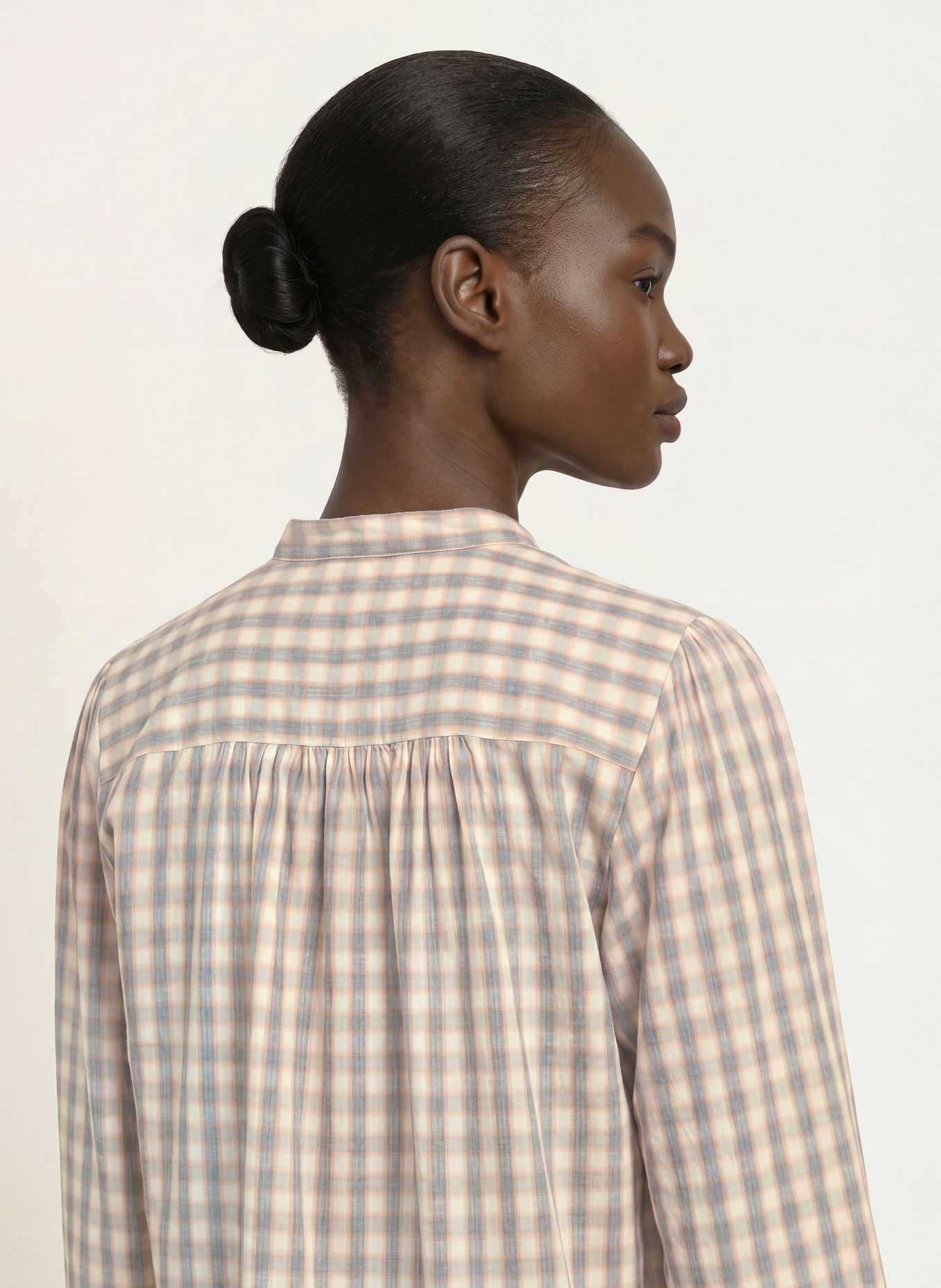 Soluzione Chemisier en flanelle: CRÈME / GRIS FONCÉ / JAUNE FONCÉ