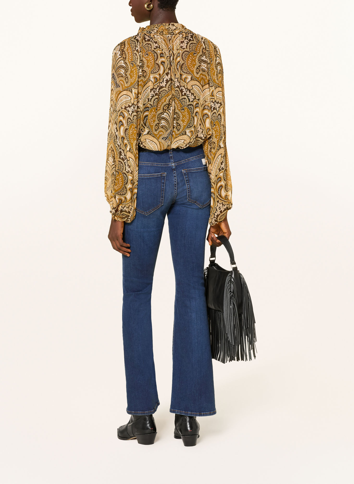 Grace VENICE Blouse with Ruffles: LIGHT BROWN / CAMEL / DARK BROWN