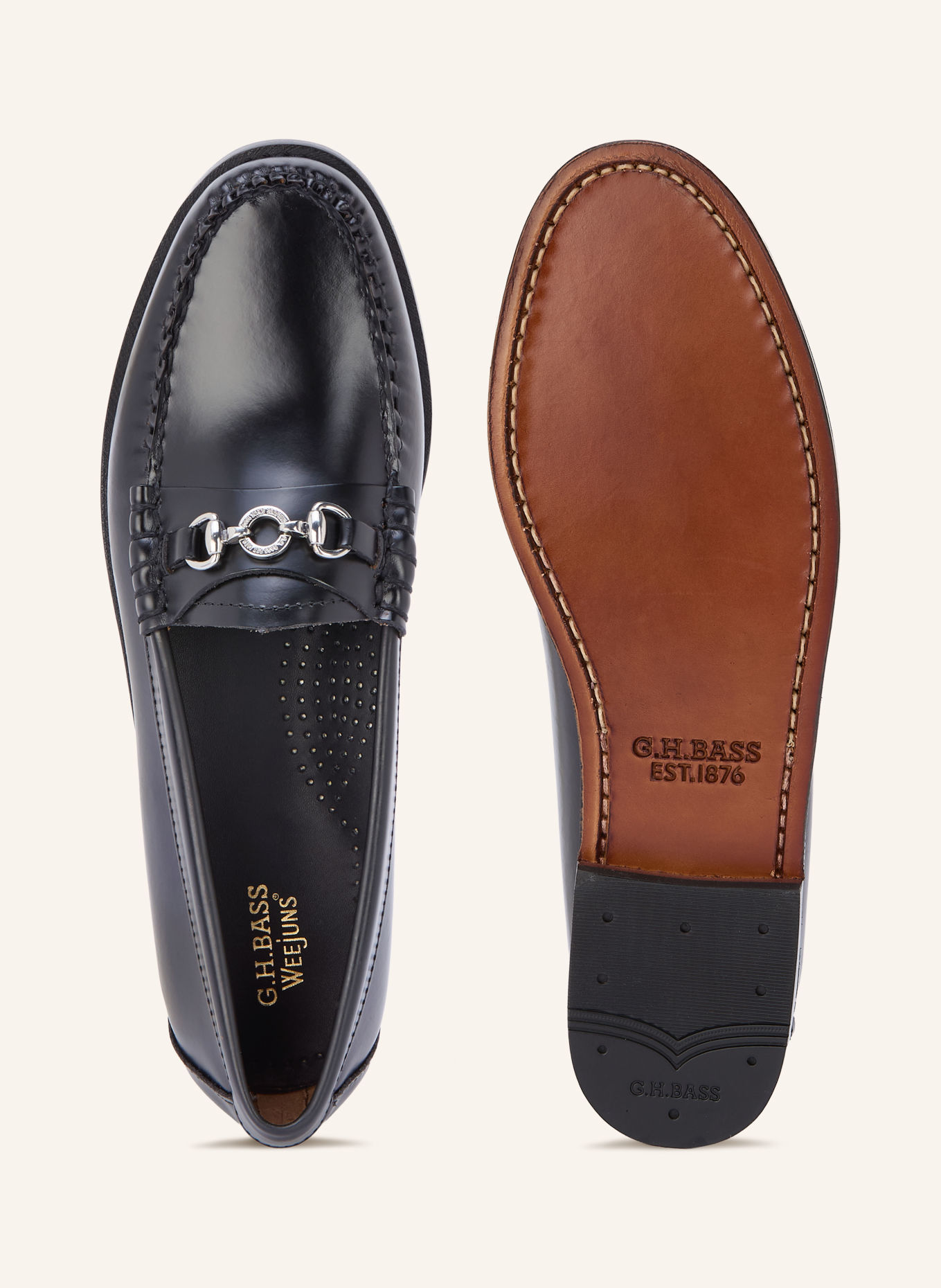 G.H.Bass Loafer LIANNA: SCHWARZ / SILBER