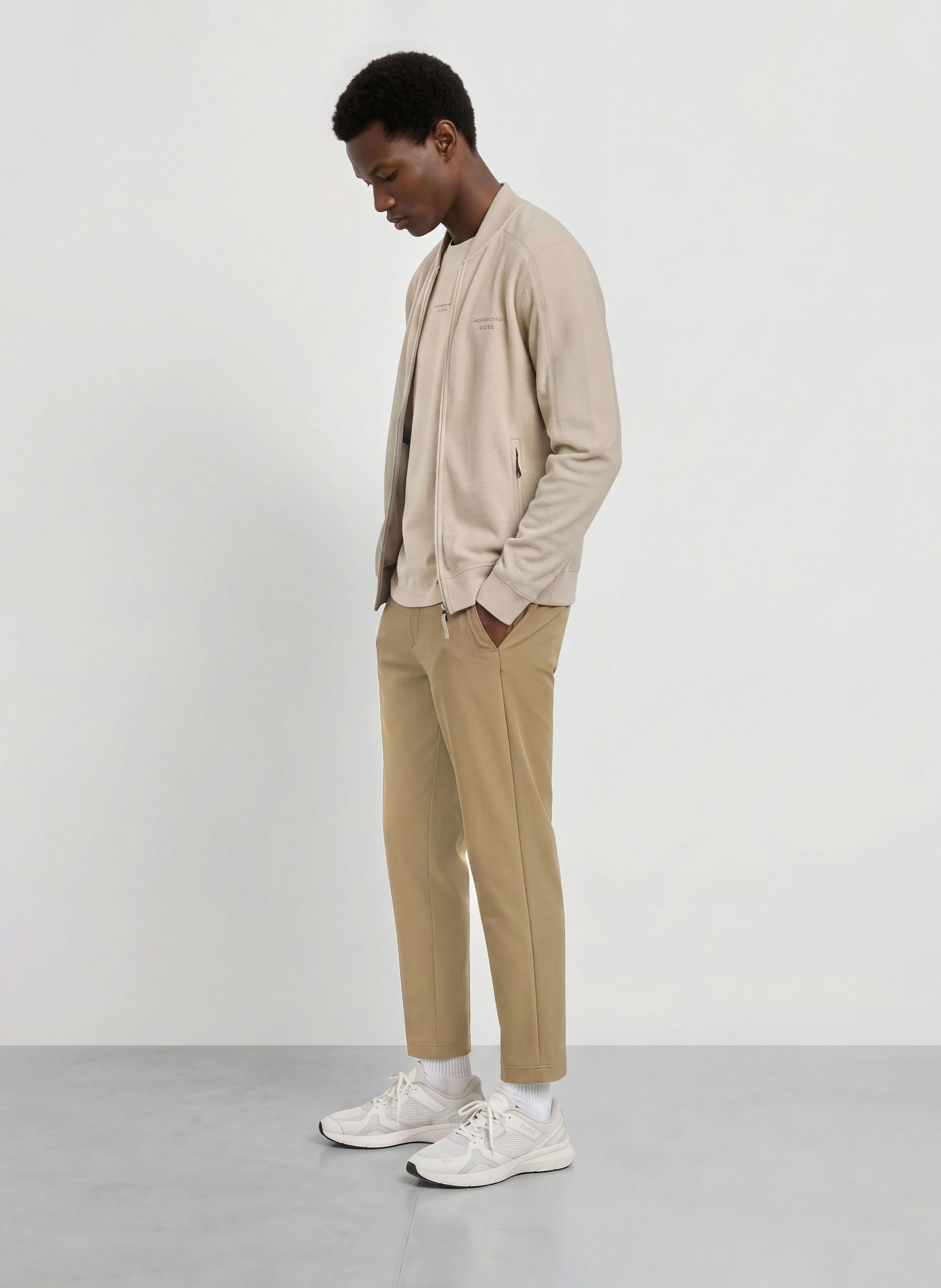 BOSS Veste ICONS70 en mélange de matières: MARRON CLAIR