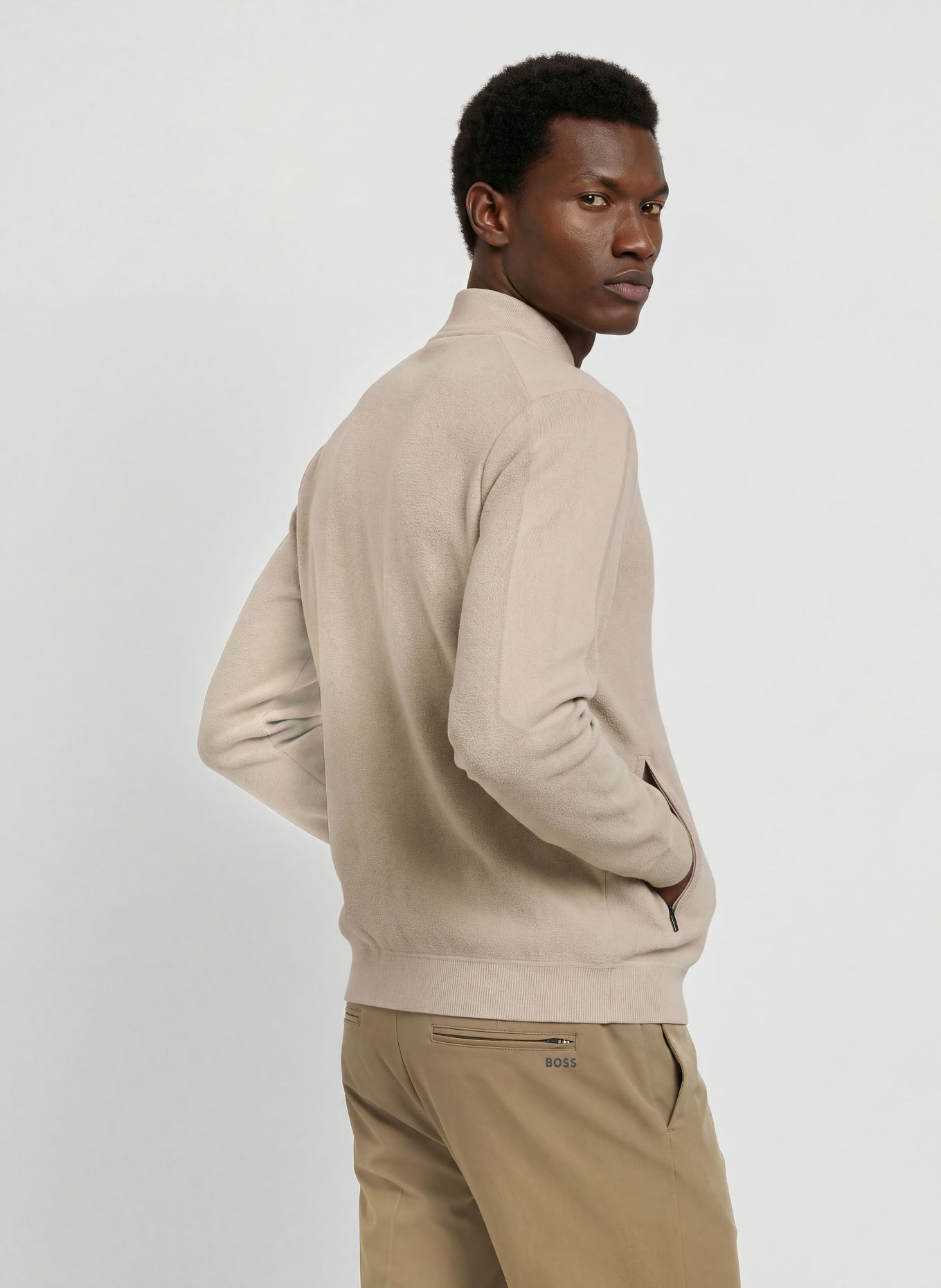 BOSS Veste ICONS70 en mélange de matières: MARRON CLAIR