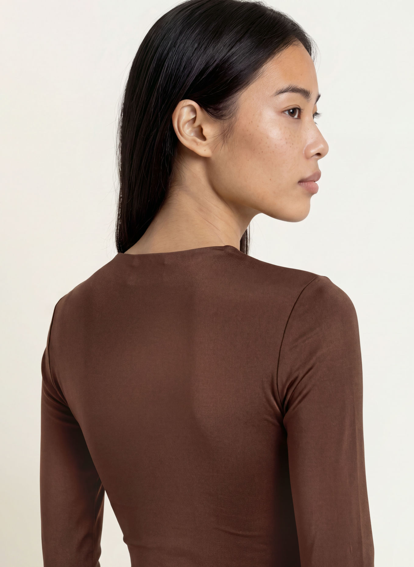 MALINA LIONELLE Jersey Evening Dress: DARK BROWN
