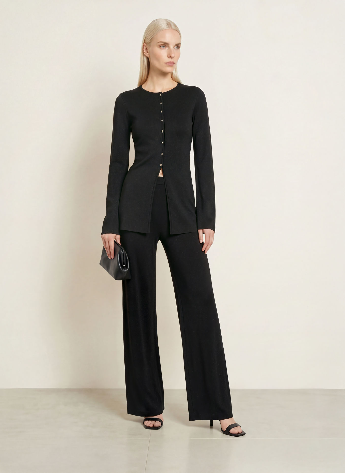 MALINA AMMIE Knit Pants: BLACK