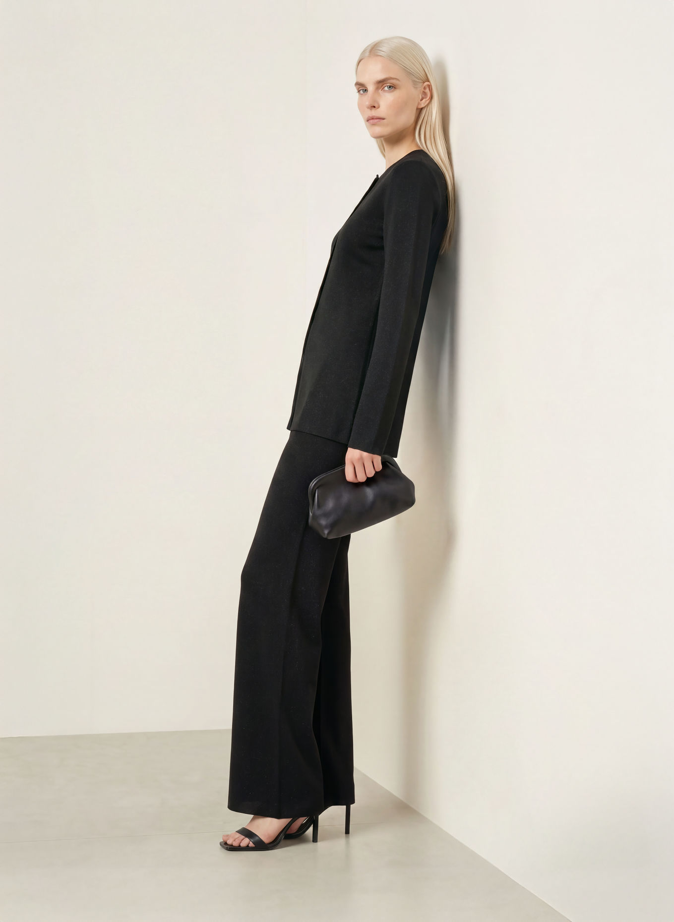 MALINA AMMIE Knit Pants: BLACK