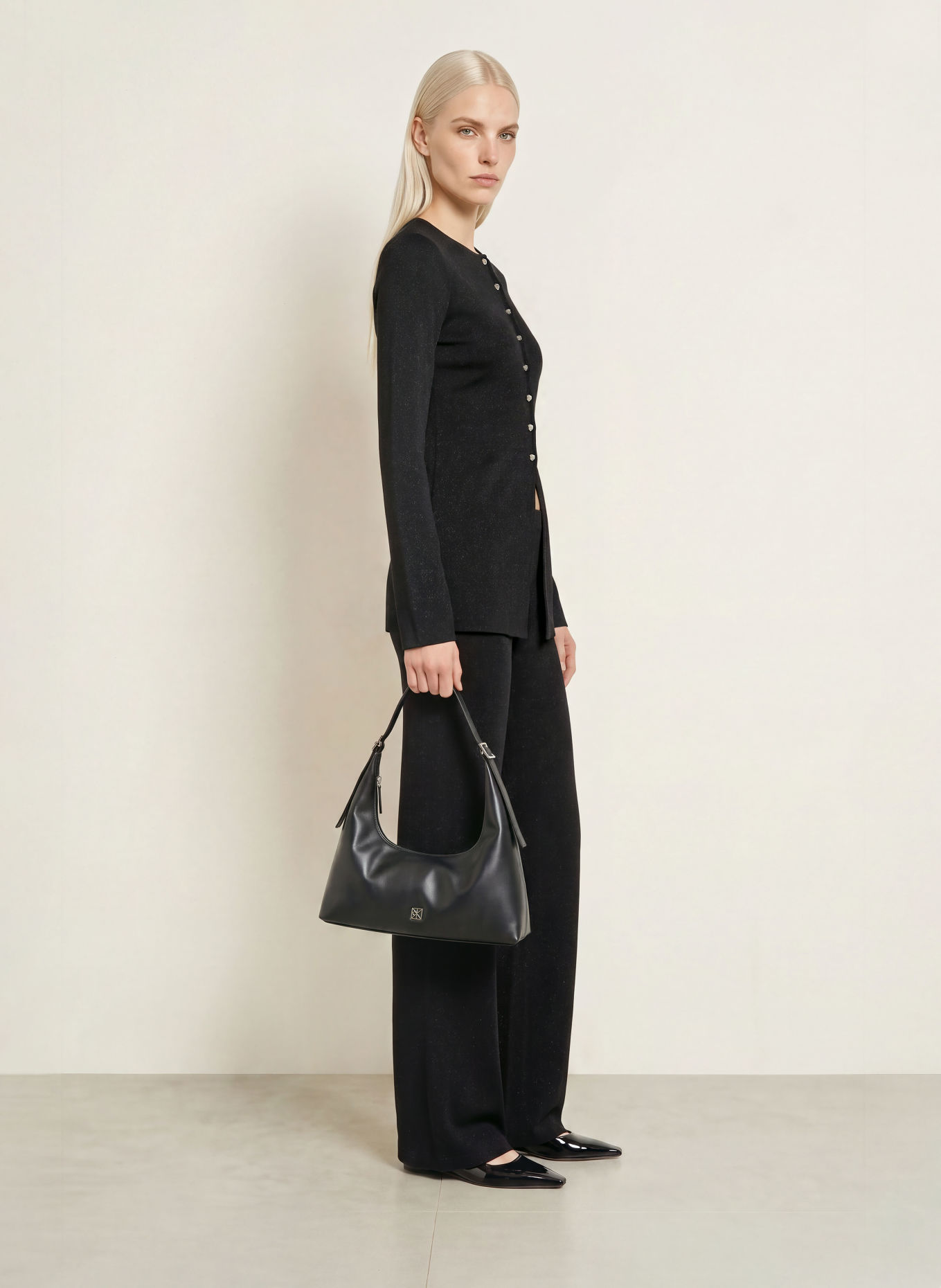 MALINA Strickjacke AZRA mit Glitzergarn: SCHWARZ
