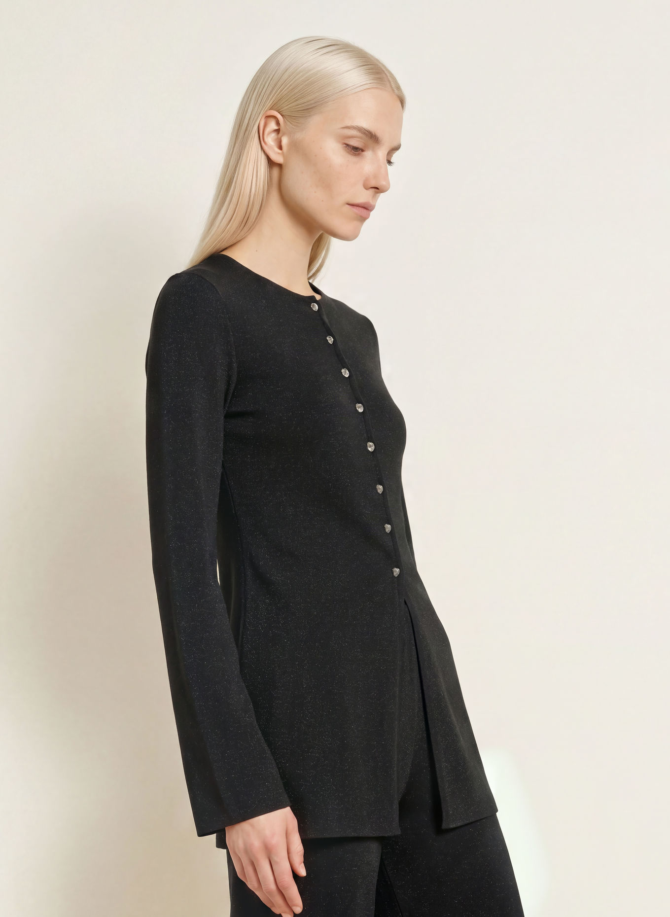 MALINA Strickjacke AZRA mit Glitzergarn: SCHWARZ