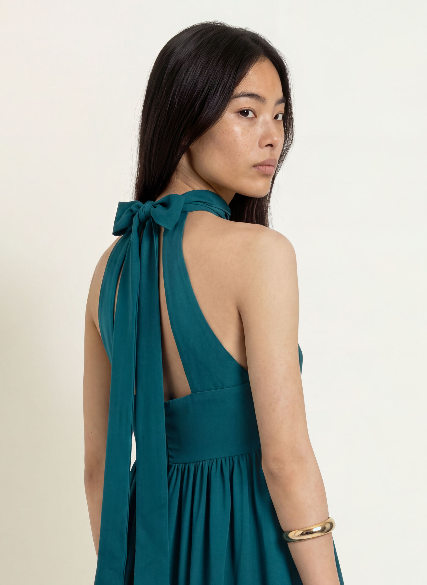 MALINA FERN Cocktail Dress with Flounces: TEAL