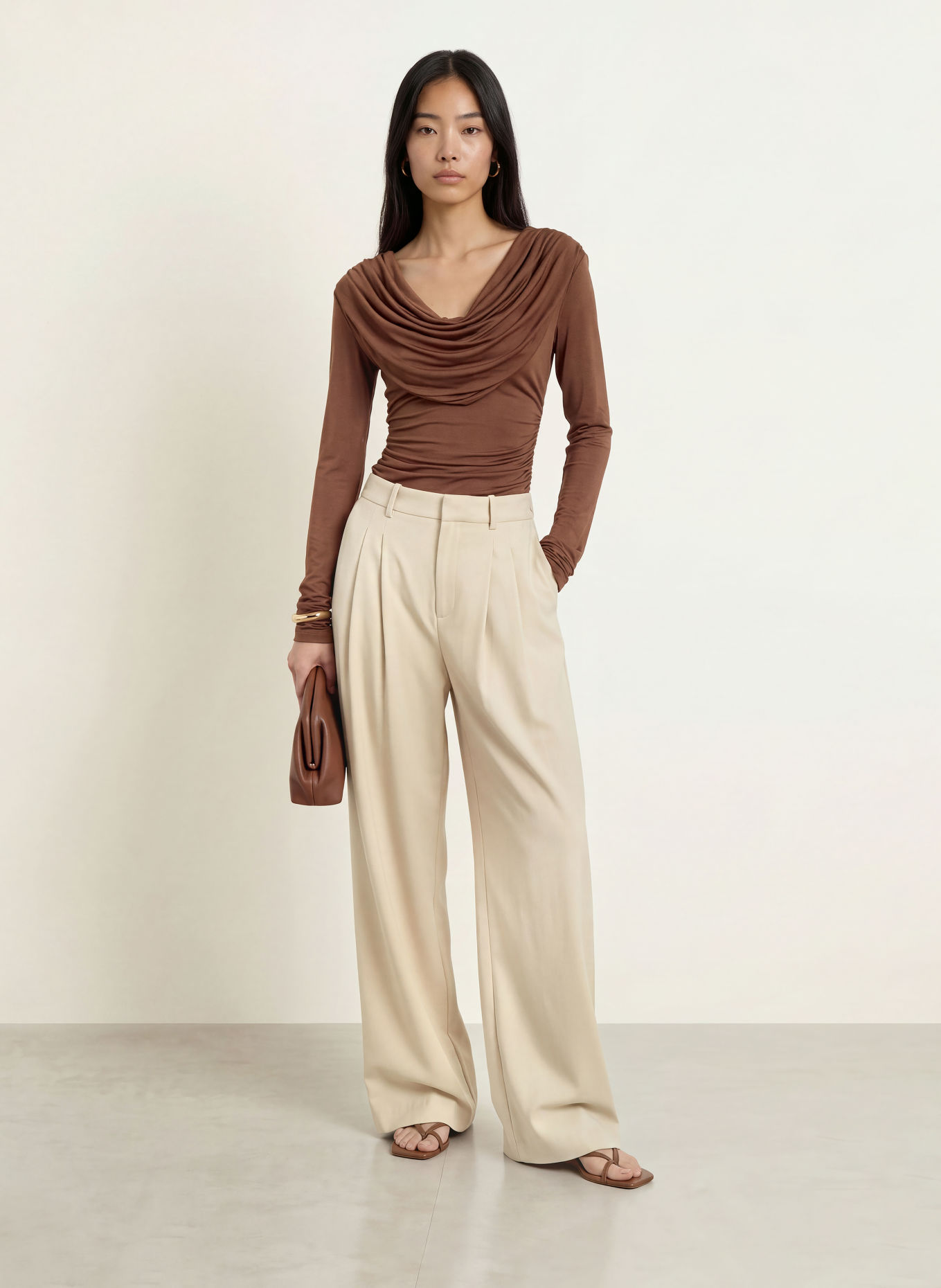 MALINA SINGNE Long-sleeve shirt: DARK BROWN