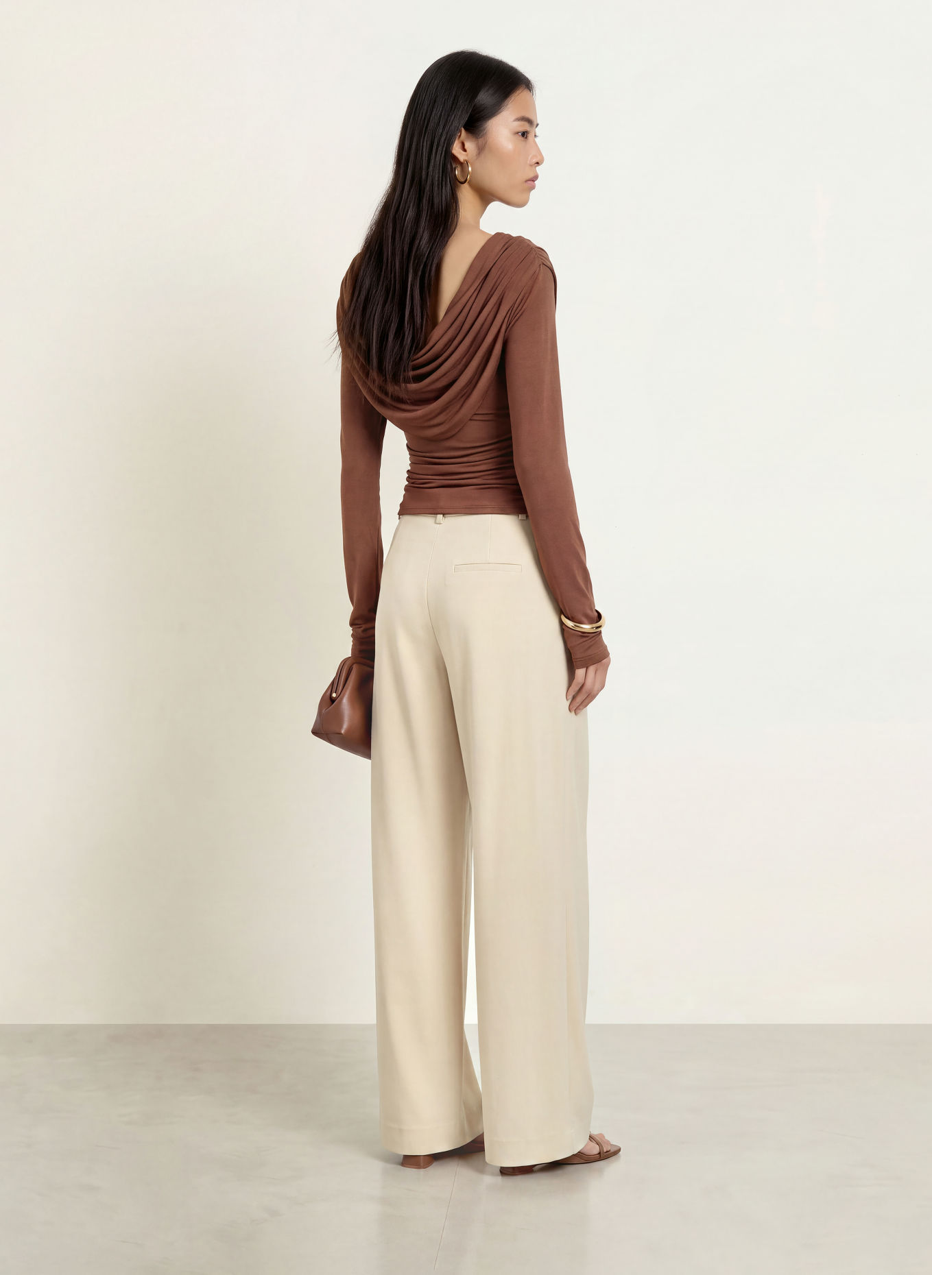 MALINA SINGNE Long-sleeve shirt: DARK BROWN