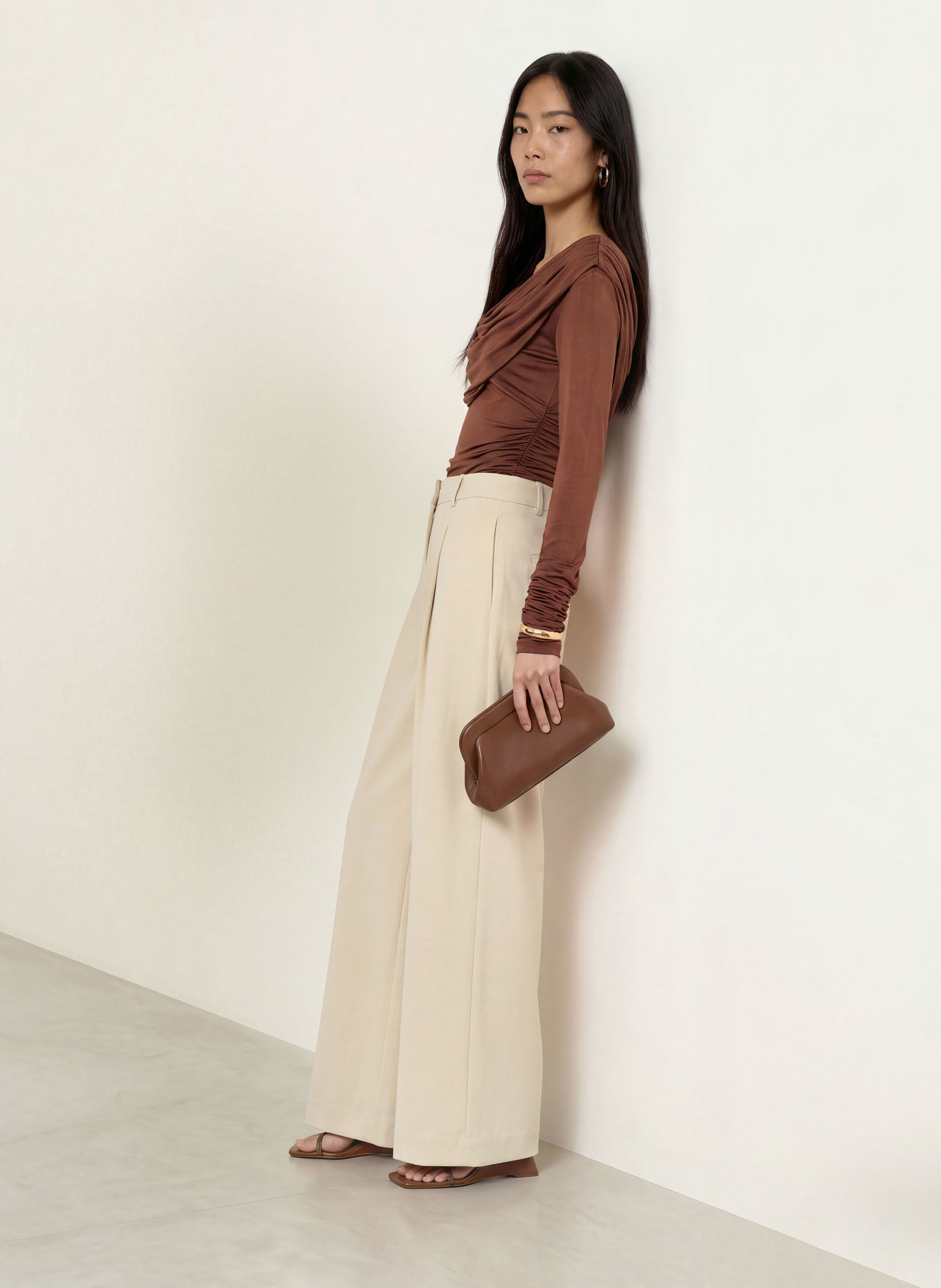 MALINA SINGNE Long-sleeve shirt: DARK BROWN