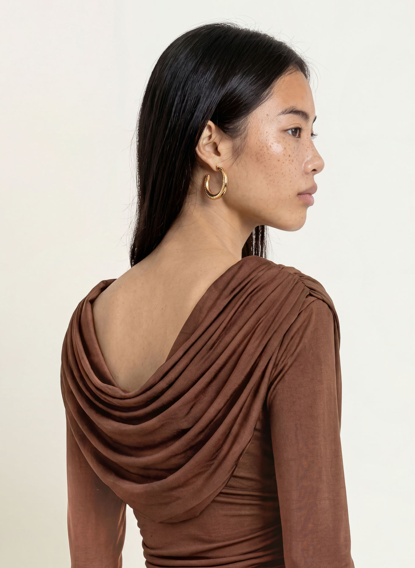 MALINA SINGNE Long-sleeve shirt: DARK BROWN