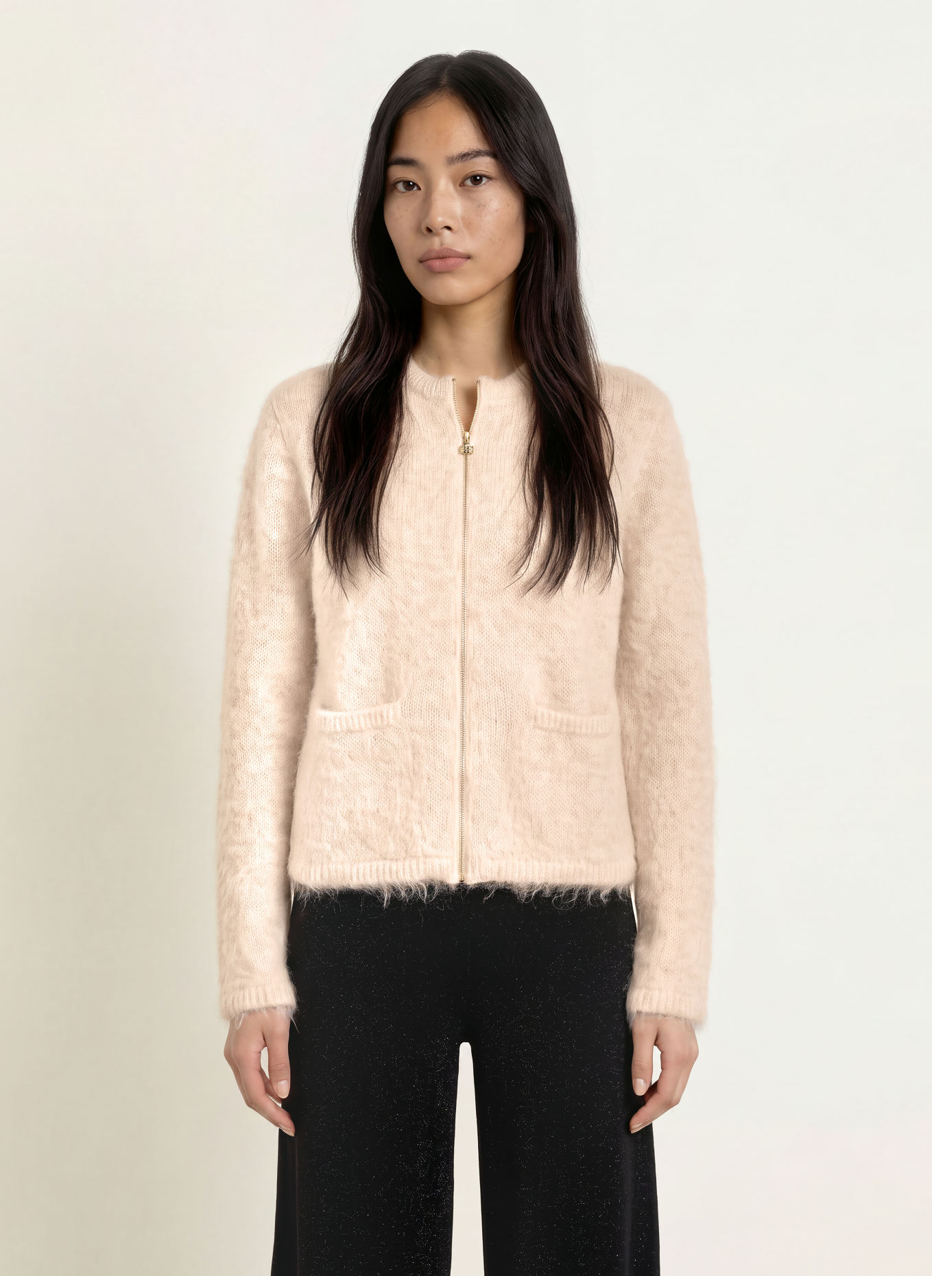MALINA Strickjacke TEODORA mit Mohair: BEIGE