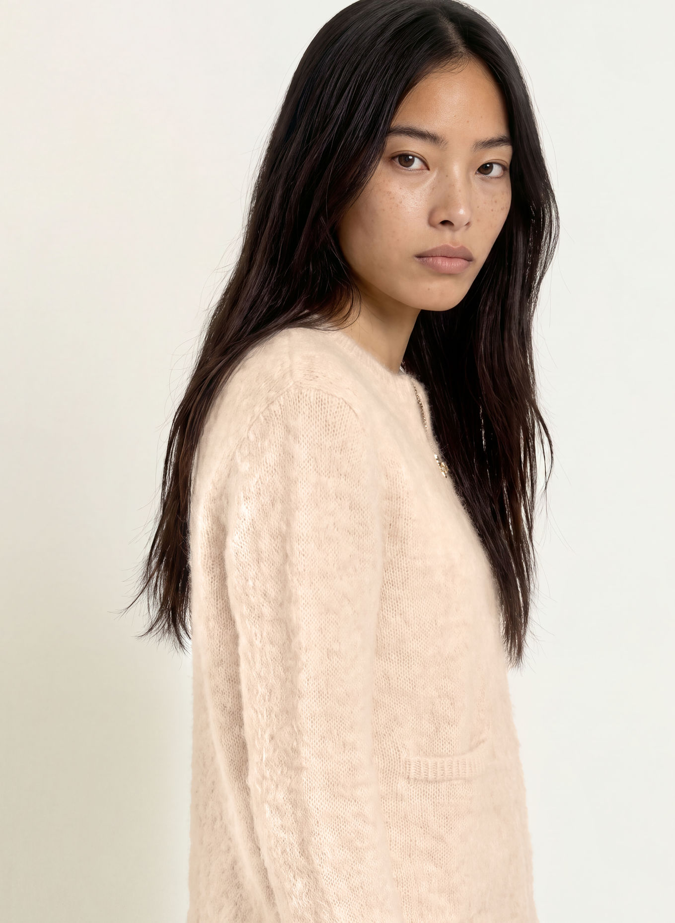 MALINA Strickjacke TEODORA mit Mohair: BEIGE