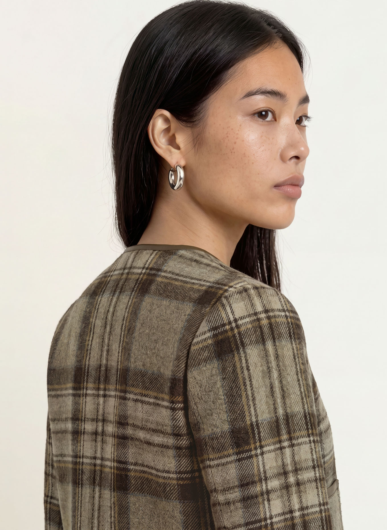 MALINA Kastenjacke NINETTE: GRÜN / CAMEL / DUNKELBRAUN