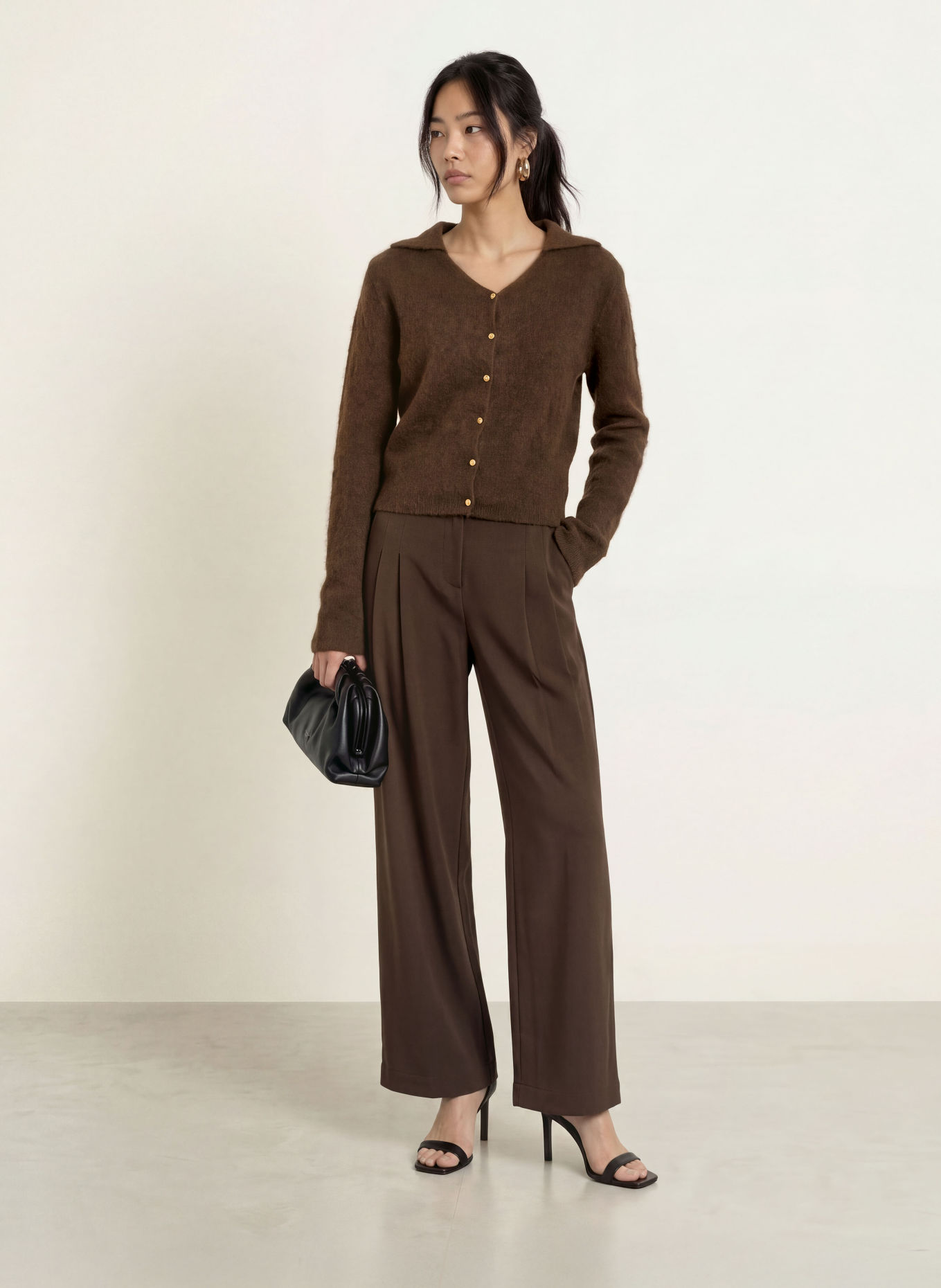 MALINA Strickjacke LILIAN: DUNKELBRAUN