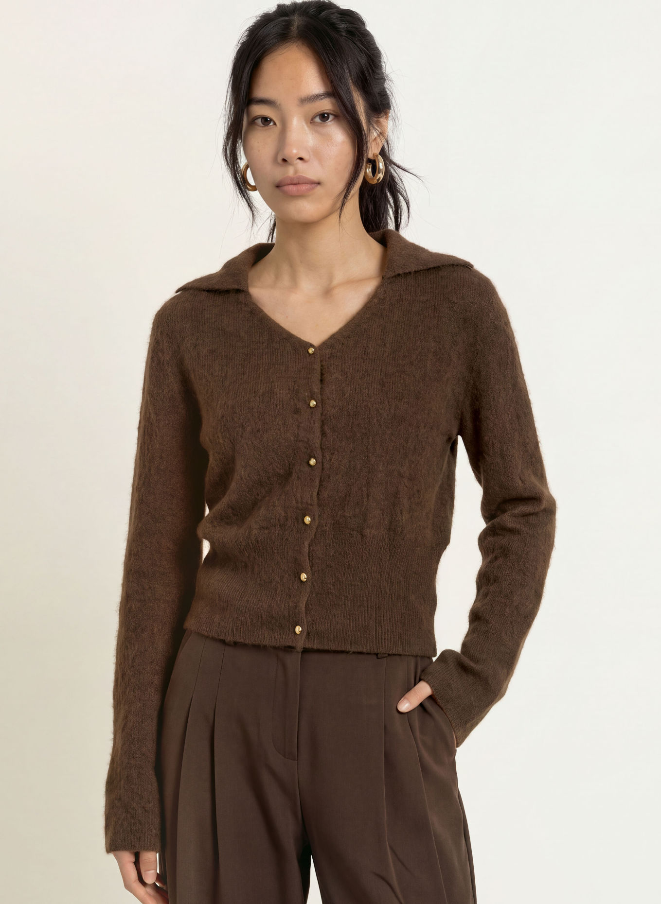 MALINA Strickjacke LILIAN: DUNKELBRAUN