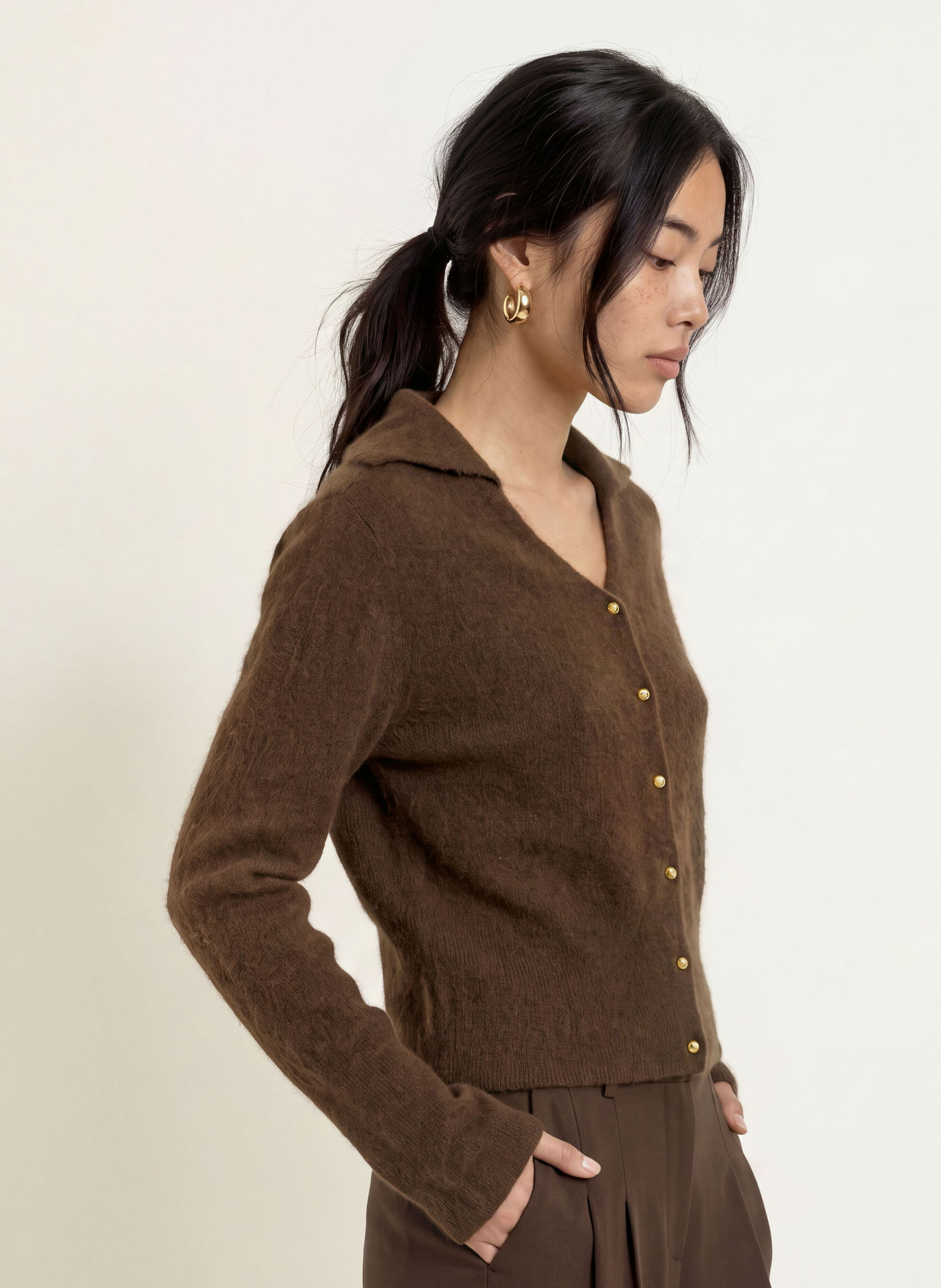 MALINA Strickjacke LILIAN: DUNKELBRAUN
