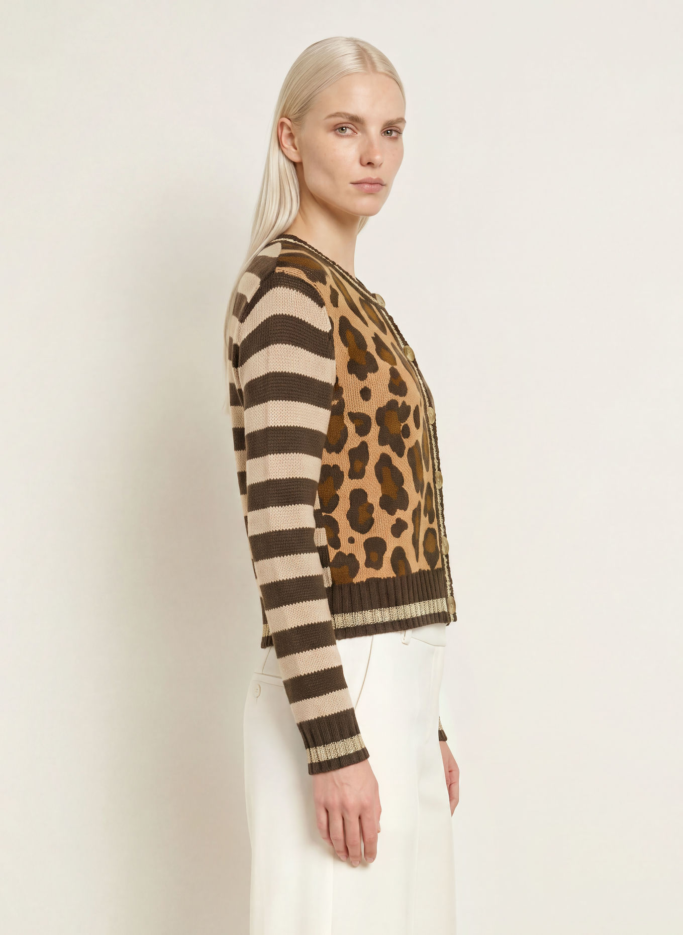 Grace Strickjacke mit Cashmere und Glitzergarn: DUNKELBRAUN / CAMEL / BRAUN
