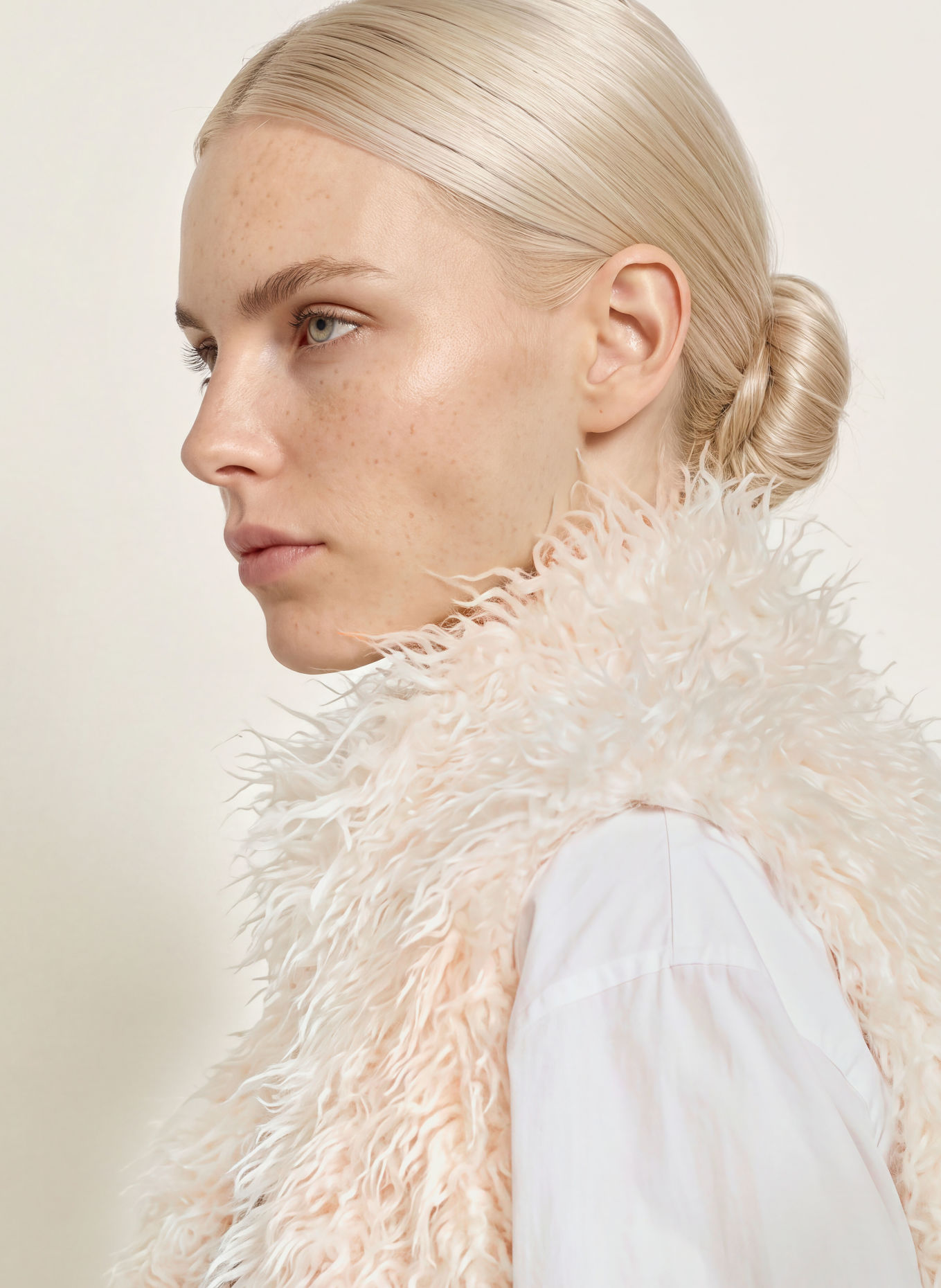 Grace Kunstfell-Weste: CREME