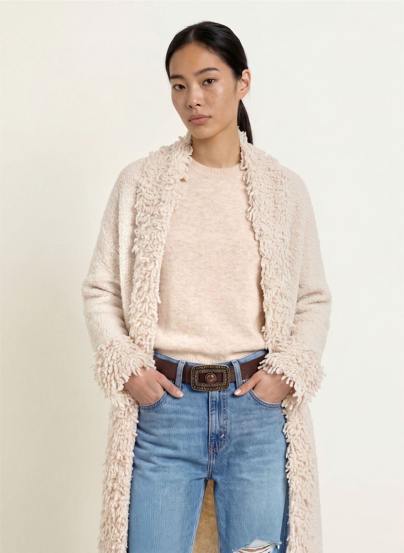 Grace Knit wrap: ECRU
